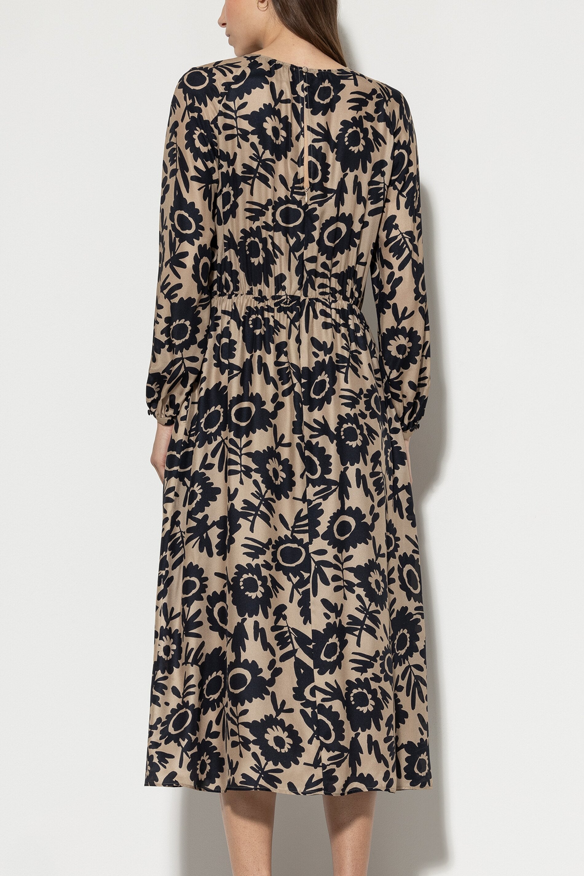 Luisa Cerano Damen Seidenkleid mit Blumenprint Beige BEIGE Bild 4
