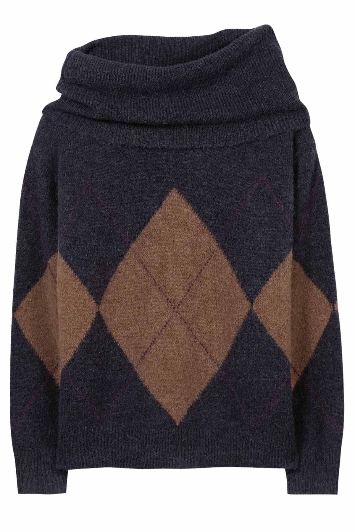 Luisa Cerano Damen Shawlneck-Pullover Multi MARINE-BLAU Bild 1