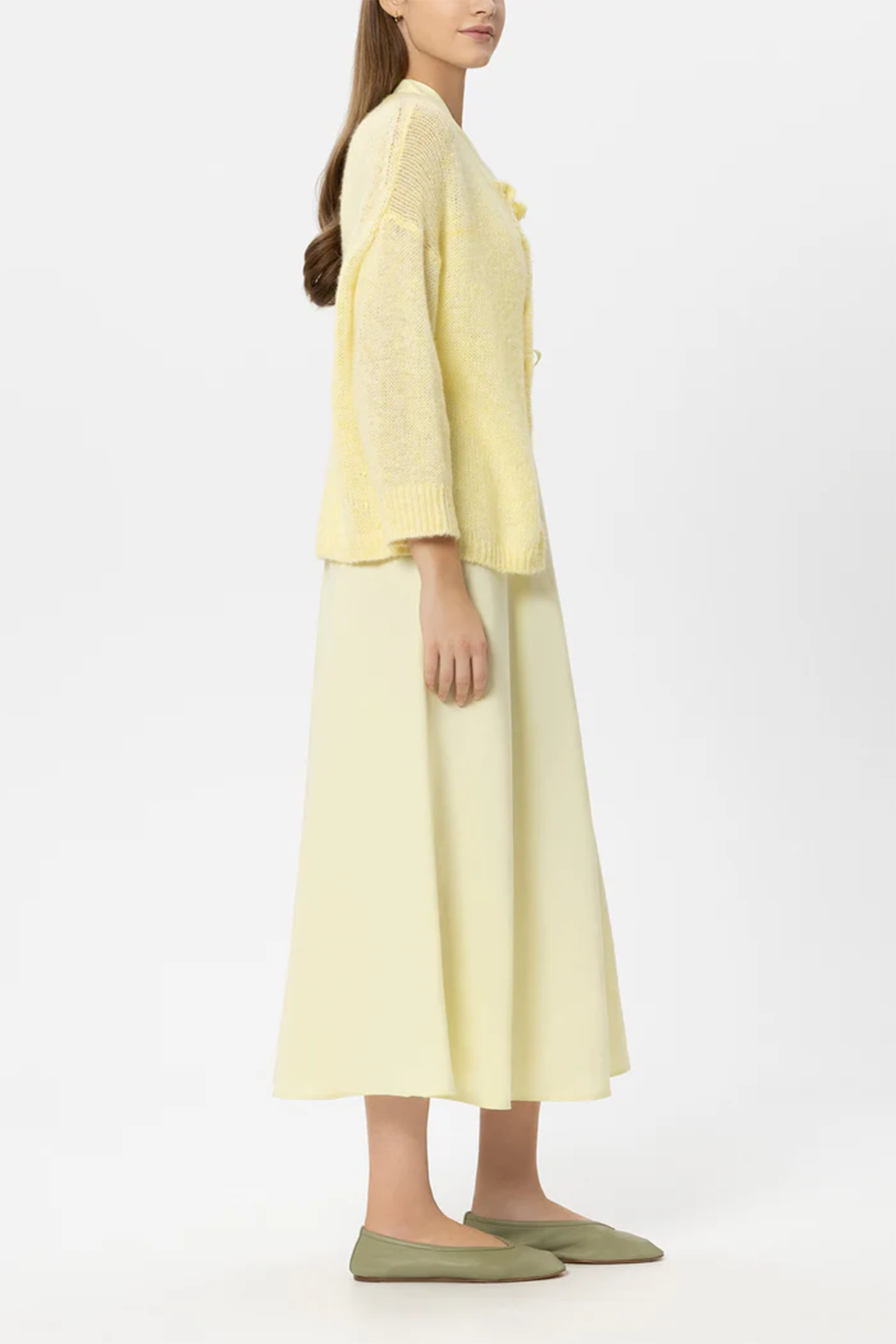 Luisa Cerano Damen Strickjackeaus Alpaka-Mix Citron GELB Bild 3