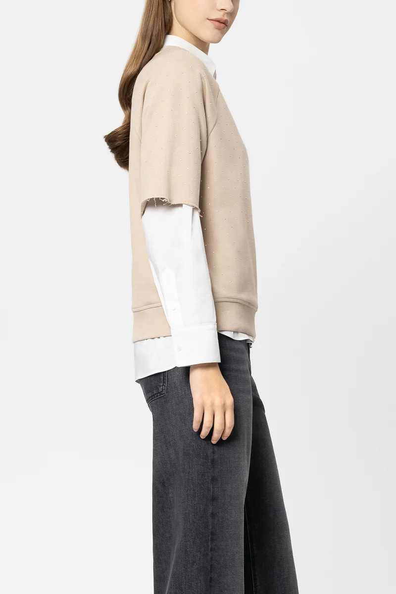 Luisa Cerano Damen Sweatshirt Soft Camel BEIGE Bild 3