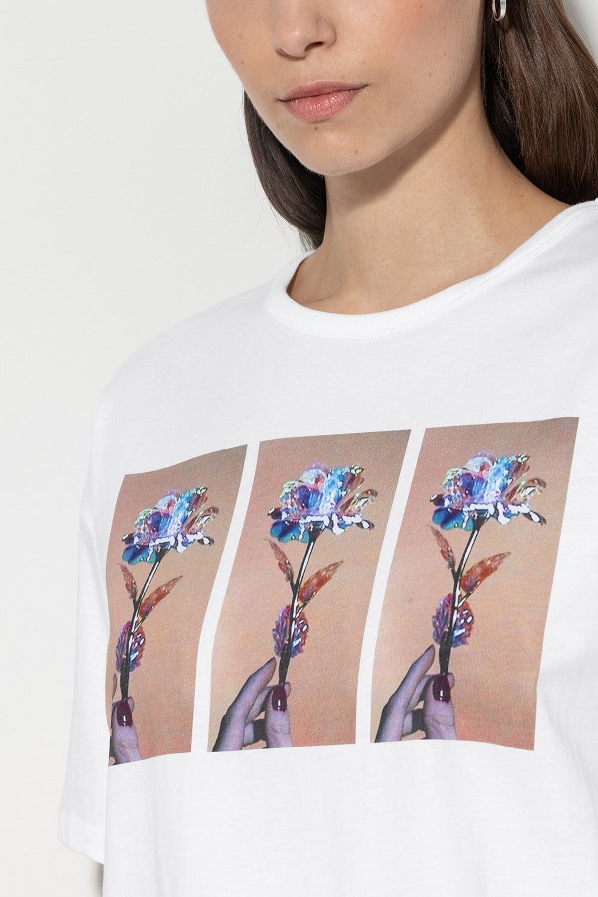 Luisa Cerano Damen T-Shirt mit Print Weiss WEISS Bild 5