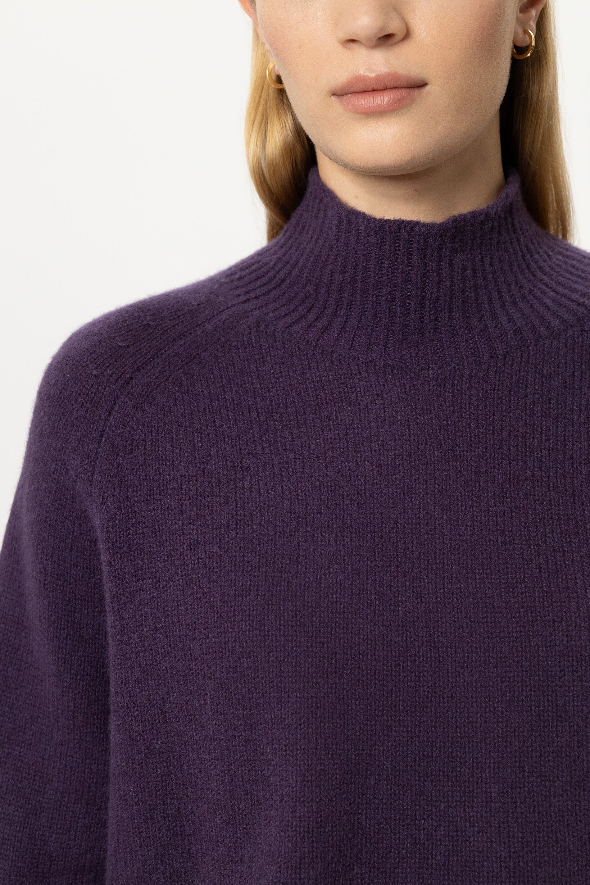 Luisa Cerano Damen Turtleneck aus Kaschmir-Mix Plum LILA Bild 4