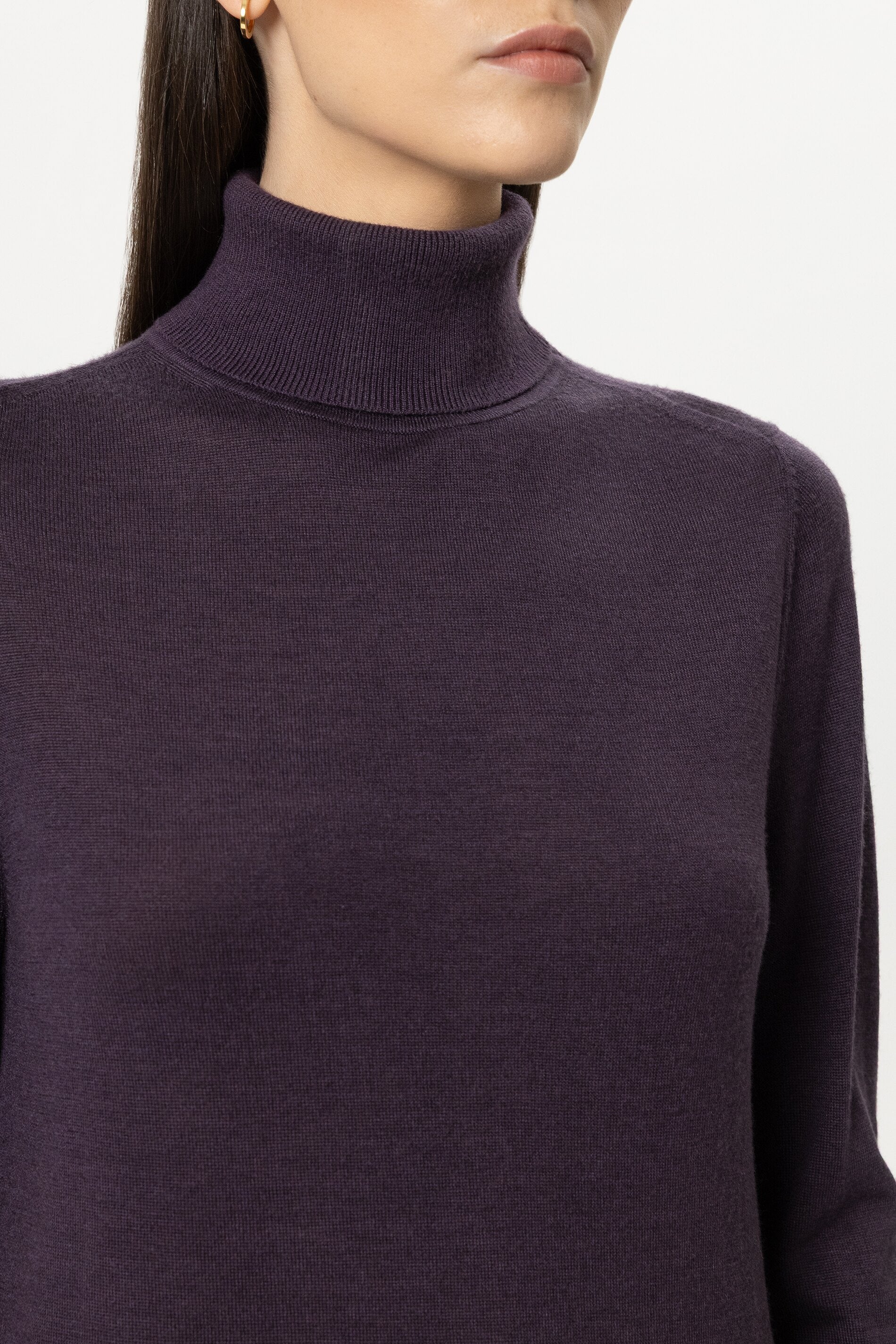 Luisa Cerano Damen Turtleneck aus Woll-Mix Plum LILA Bild 4