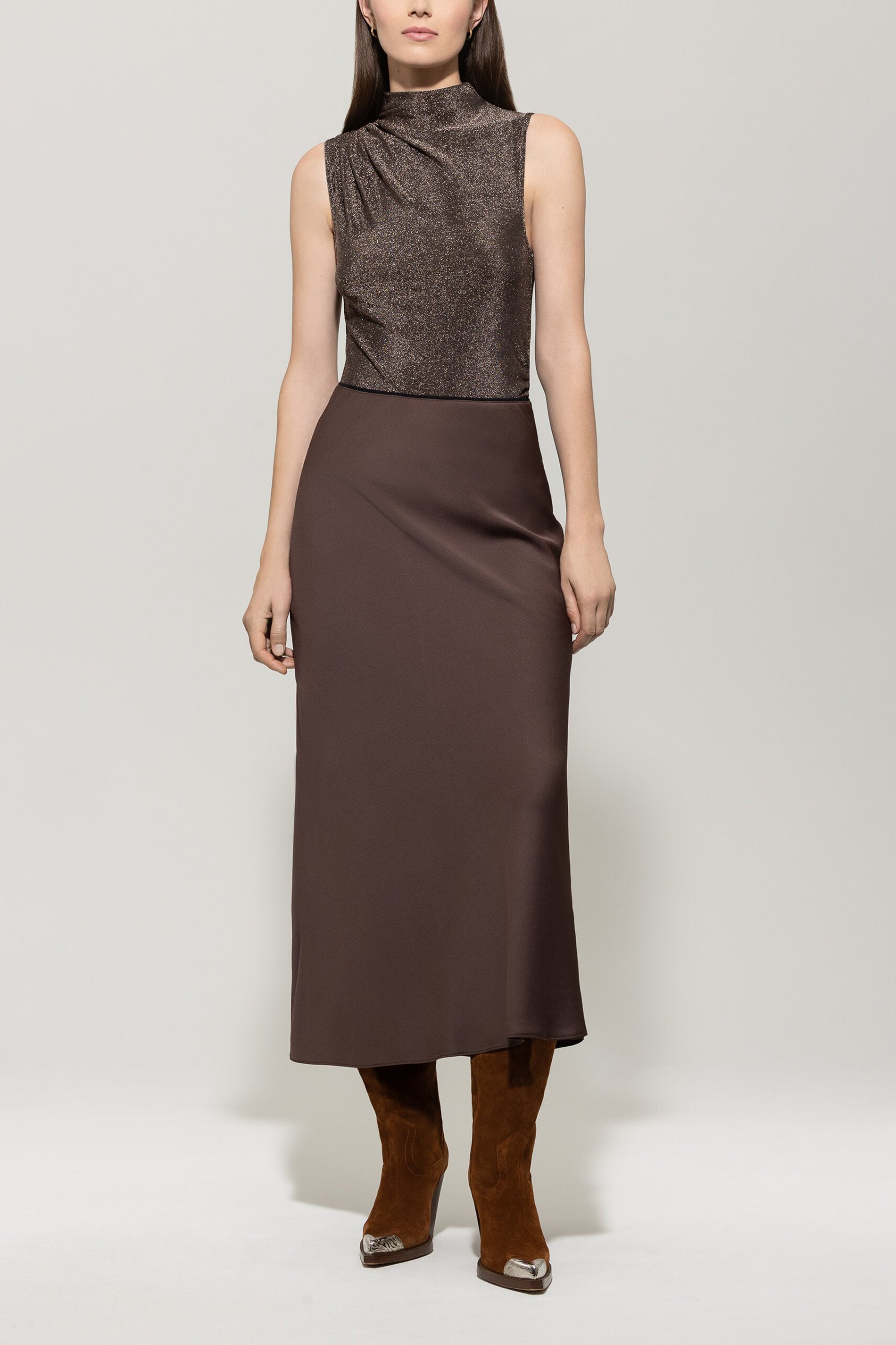 Luisa Cerano Damen Turtleneck-Top, Espresso Braun 7809 Bild 2