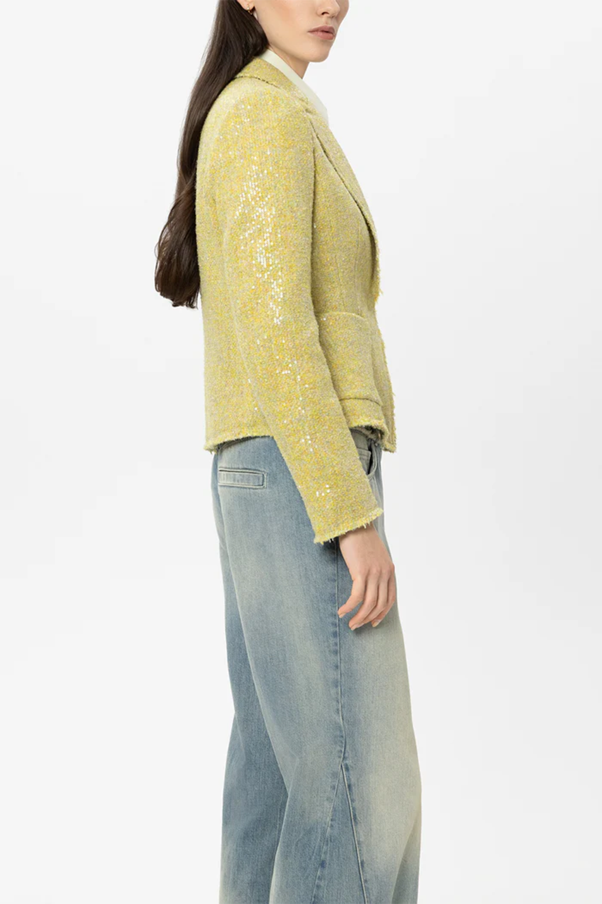 Luisa Cerano Damen Tweed-Blazerjacke Citron GELB Bild 3