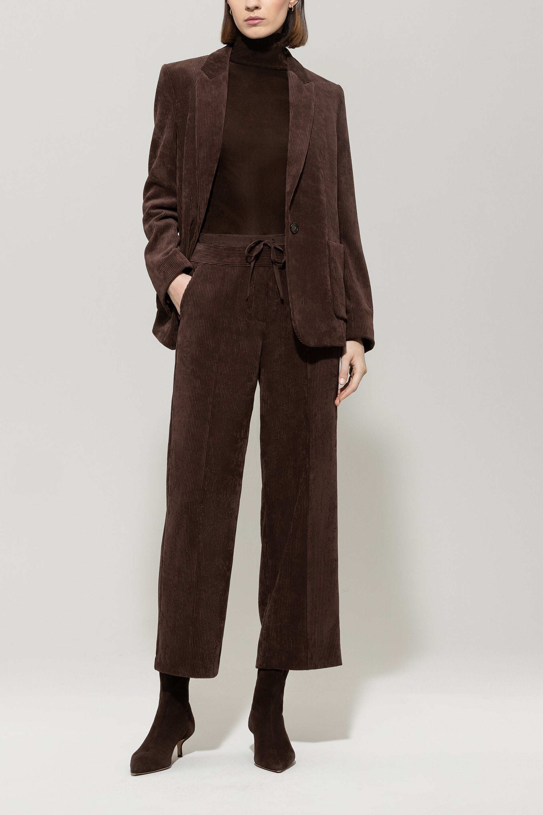 Luisa Cerano Damen Wide-Leg Joggpants aus Cord, Espresso Braun espresso Bild 2