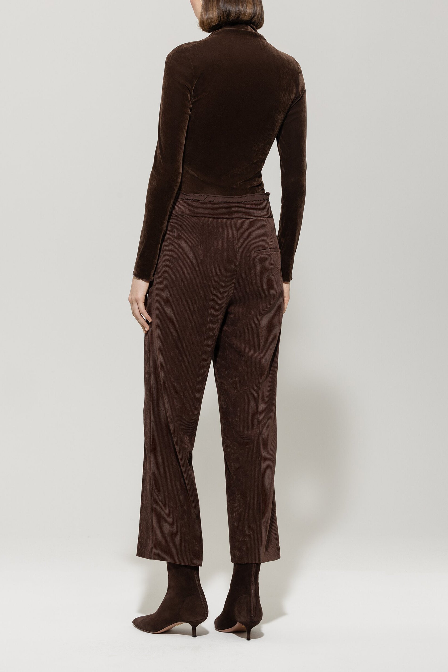 Luisa Cerano Damen Wide-Leg Joggpants aus Cord, Espresso Braun espresso Bild 4