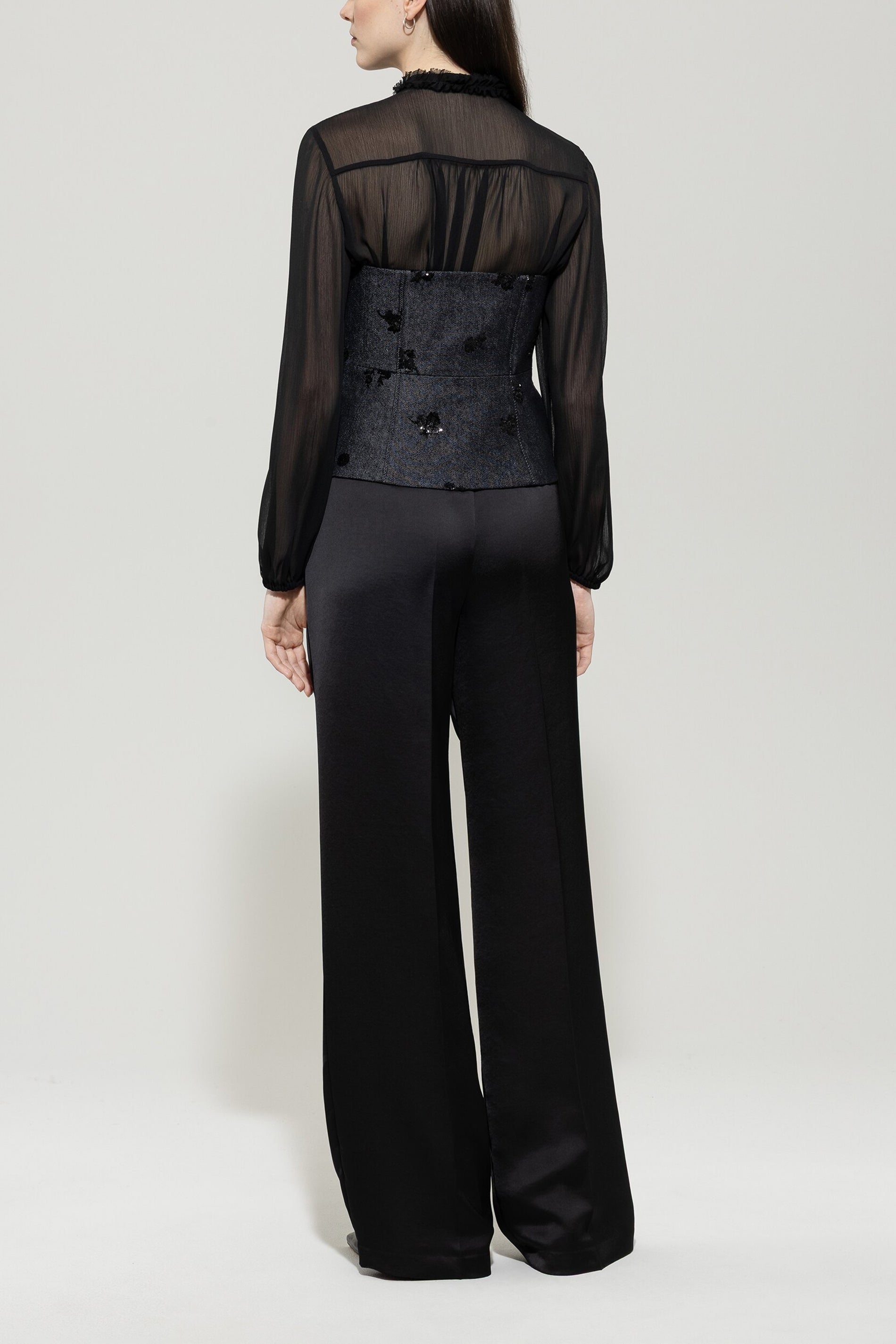 Luisa Cerano Damen Wide-Leg Pants mit Bundfalte, Schwarz 0001 black Bild 3