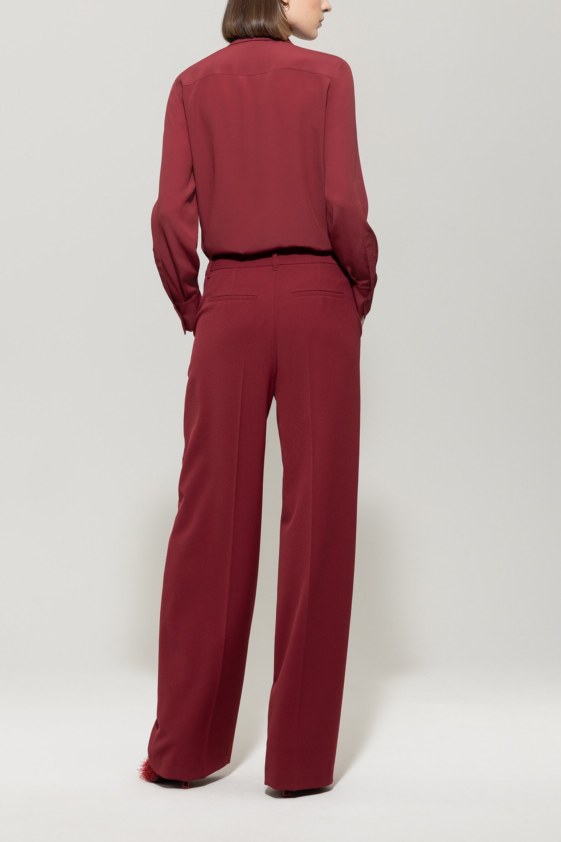 Luisa Cerano Damen Wide-Leg Pants mit Bundfalten, Berry Red berry red Bild 4