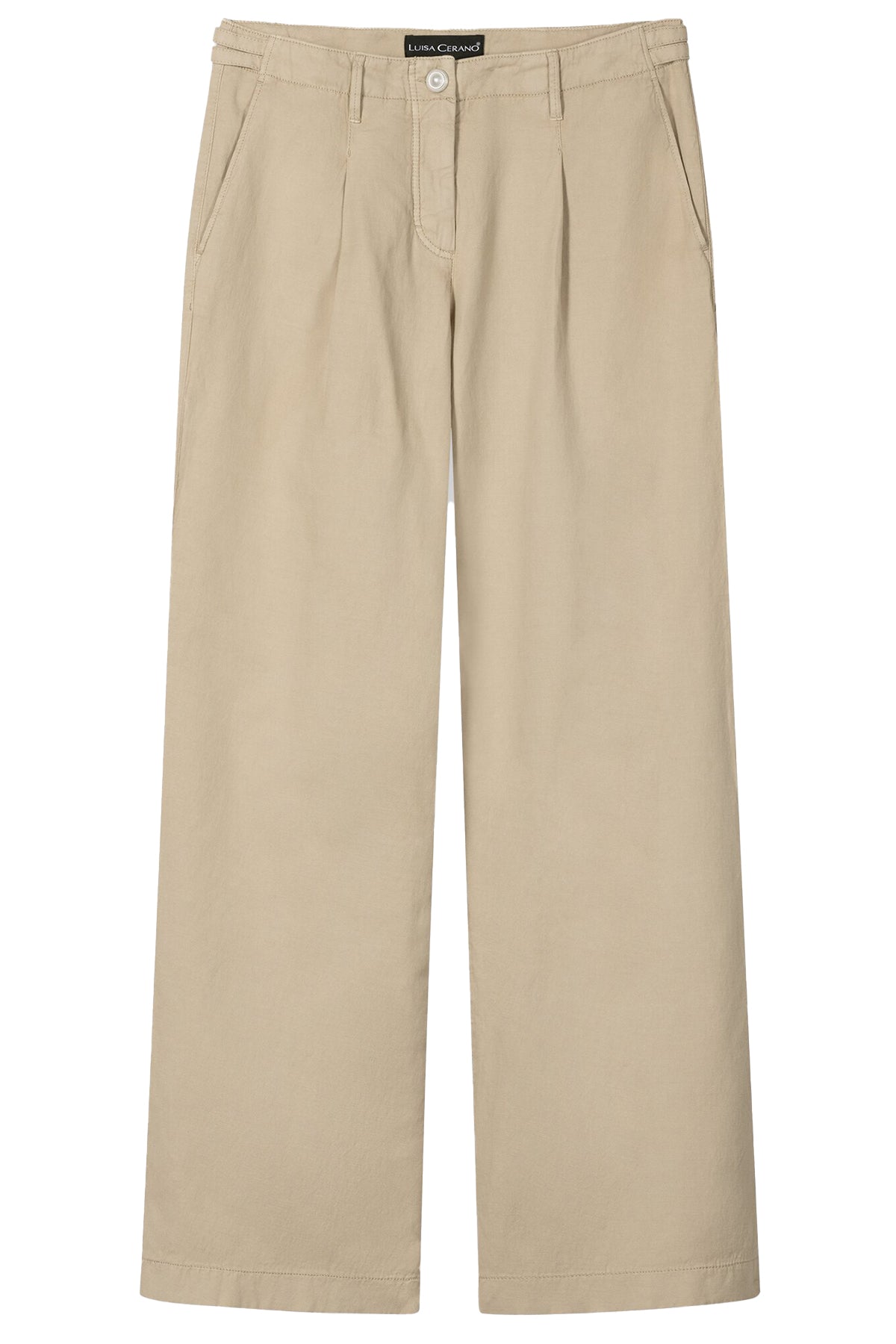 Luisa Cerano Damen Wideleg-Chino aus Leinen-Mix Sand BEIGE Bild 1