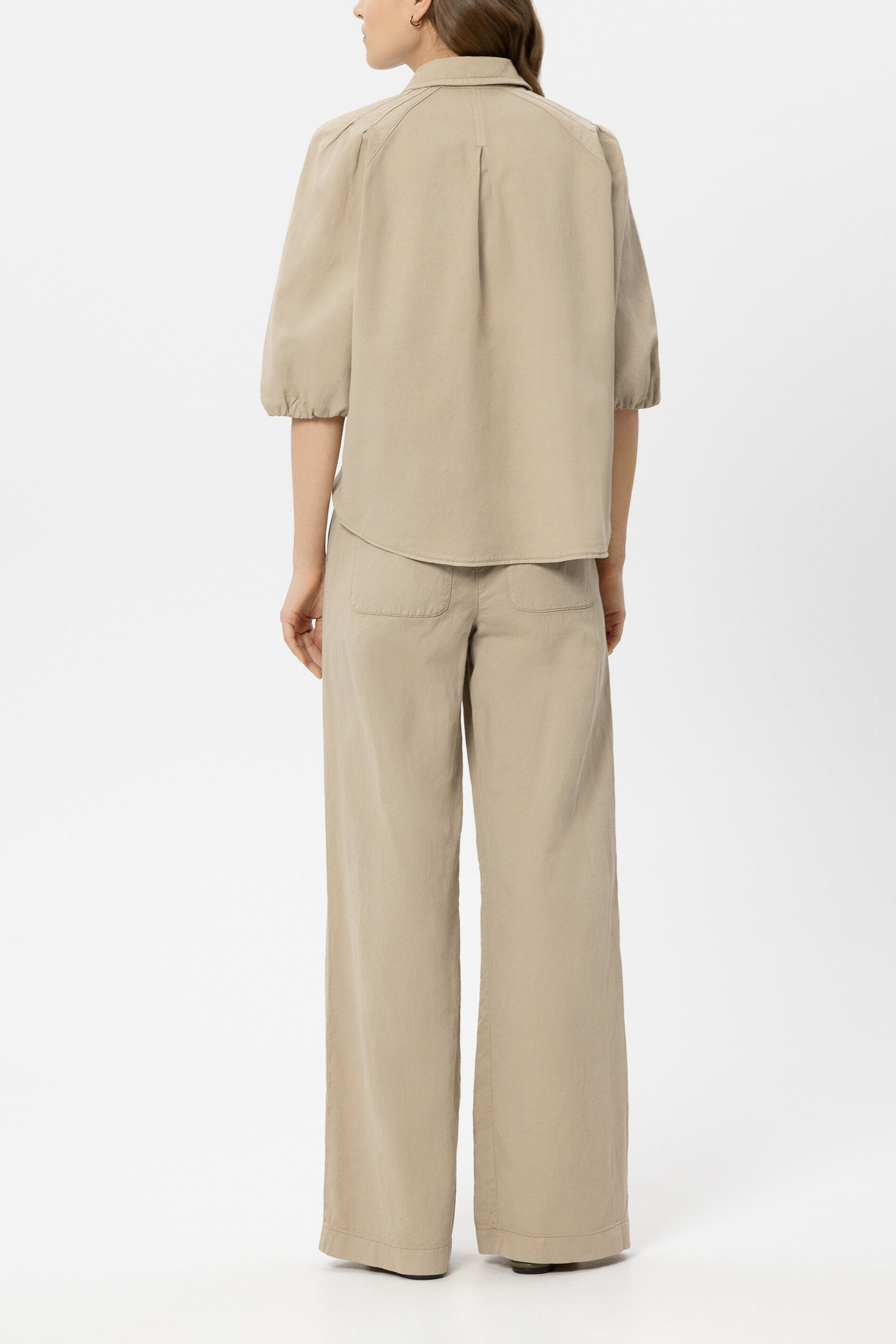 Luisa Cerano Damen Wideleg-Chino aus Leinen-Mix Sand BEIGE Bild 4