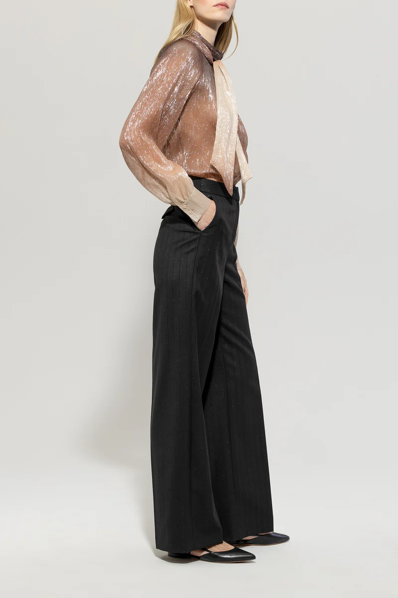 Luisa Cerano Damen Wideleg-Pants Taupe TAUPE Bild 3