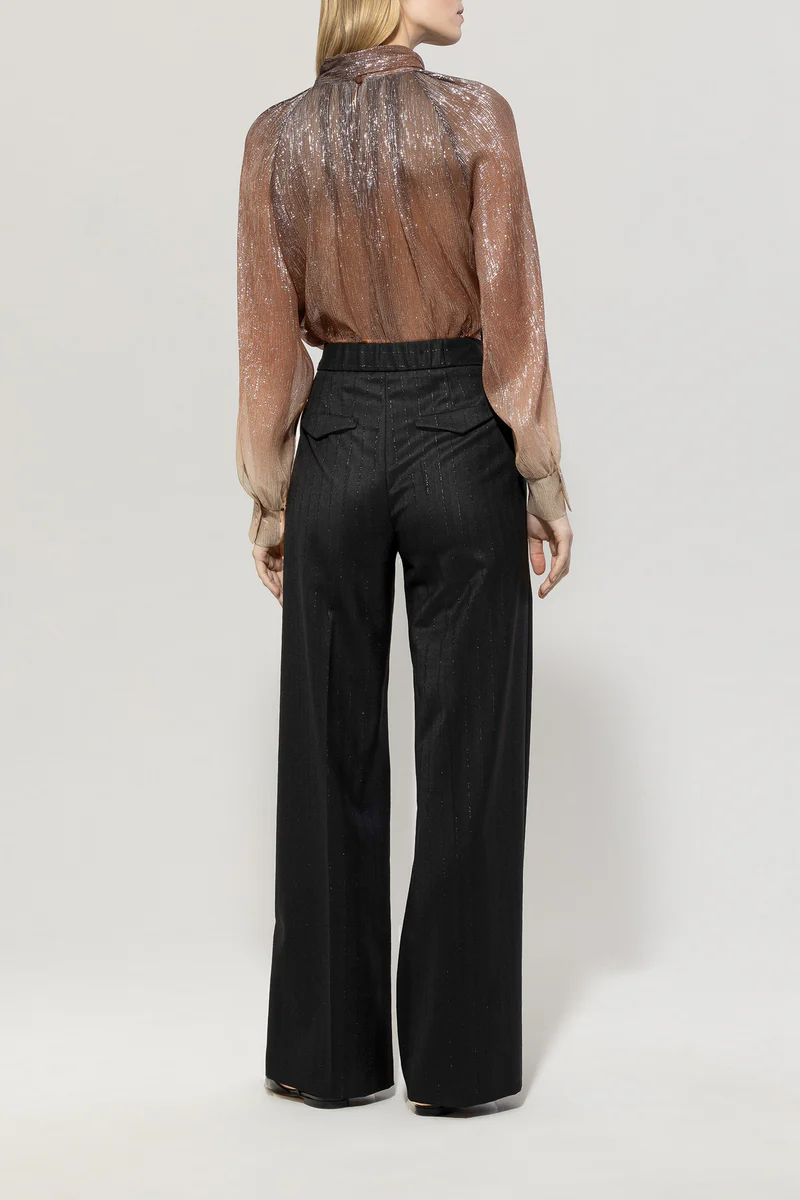 Luisa Cerano Damen Wideleg-Pants Taupe TAUPE Bild 4
