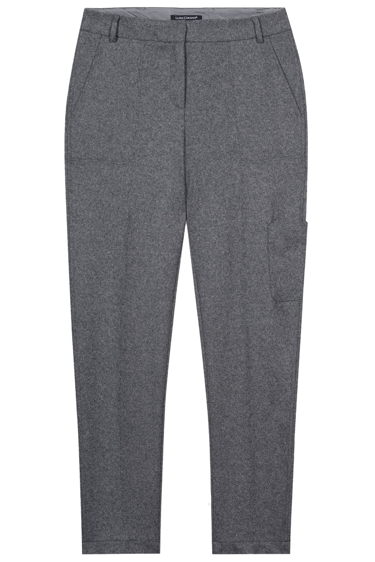 Luisa Cerano Damen Wollflanell-Jersey Joggpants, Grau meliert 0144 dark grey melange Bild 1