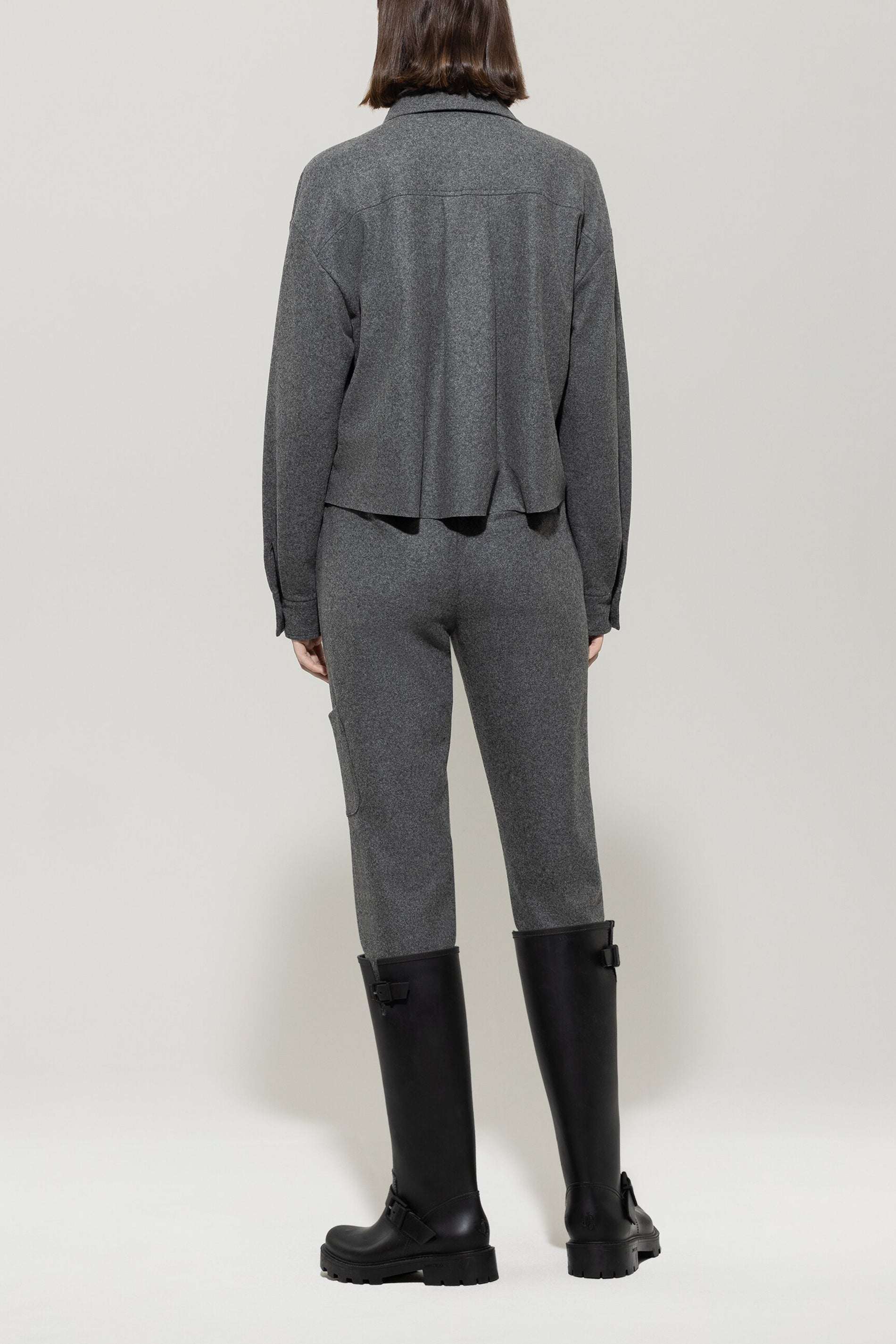 Luisa Cerano Damen Wollflanell-Jersey Joggpants, Grau meliert 0144 dark grey melange Bild 4