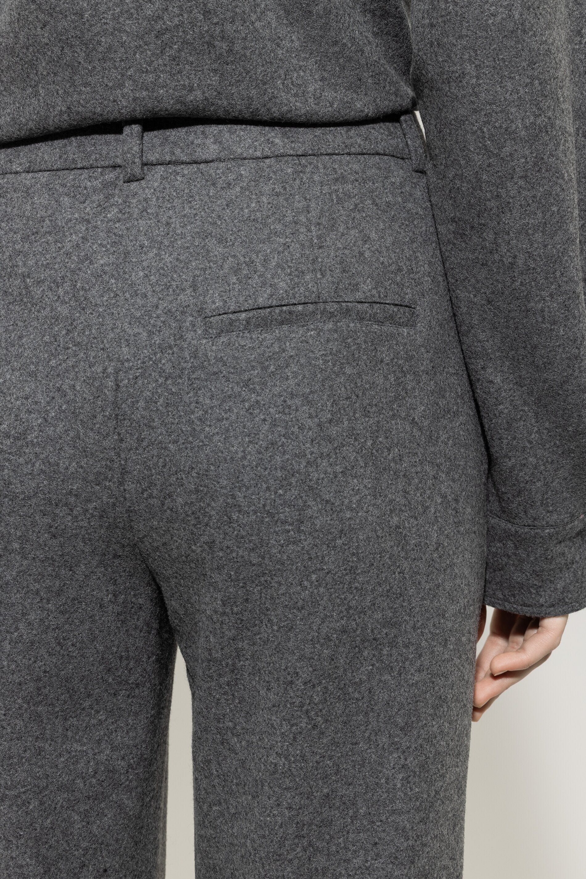 Luisa Cerano Damen Wollflanell-Jersey Joggpants, Grau meliert 0144 dark grey melange Bild 5