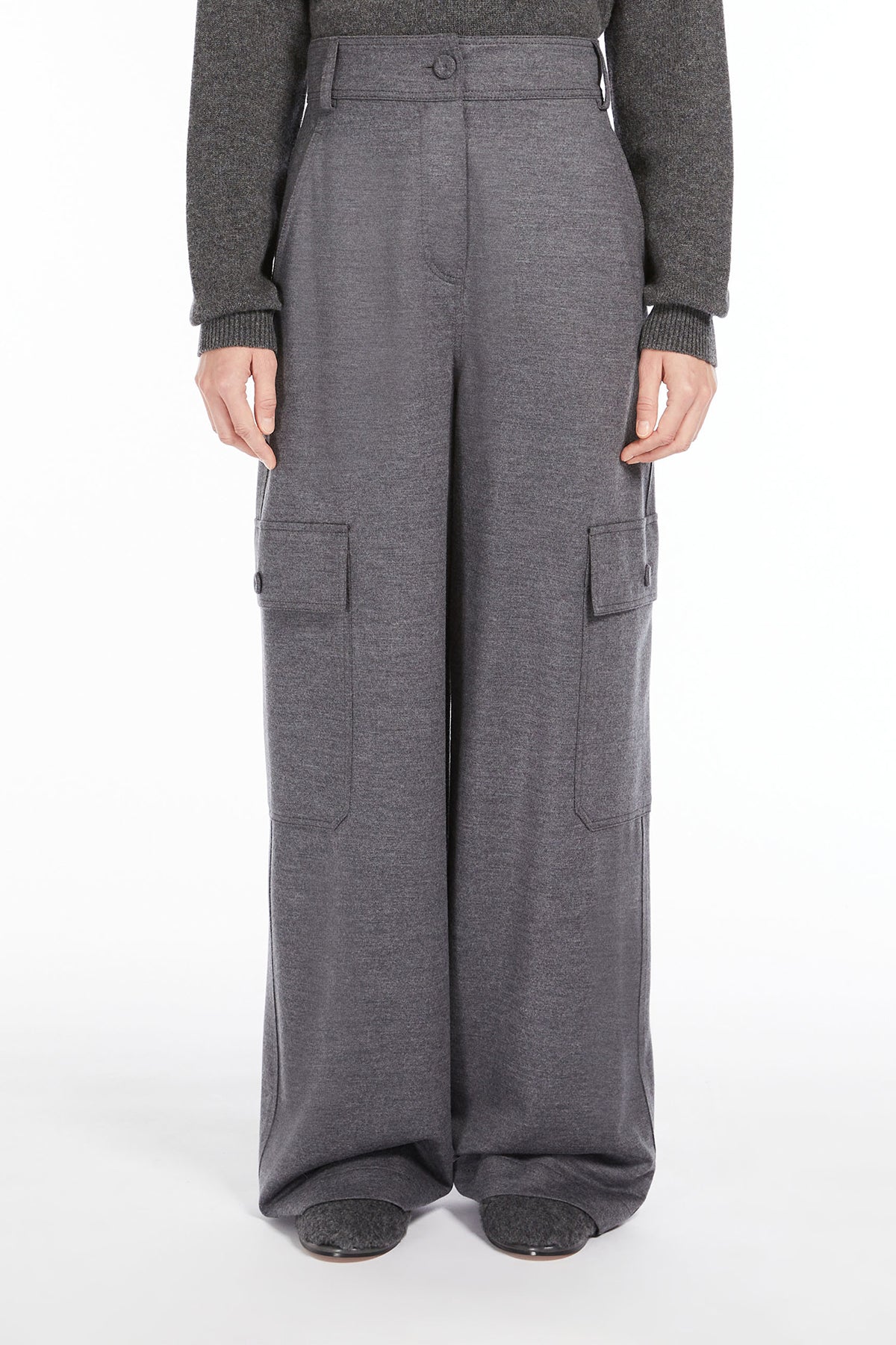 MaxMara Damen Wollhose Orlanda Grau GRAU Bild 3