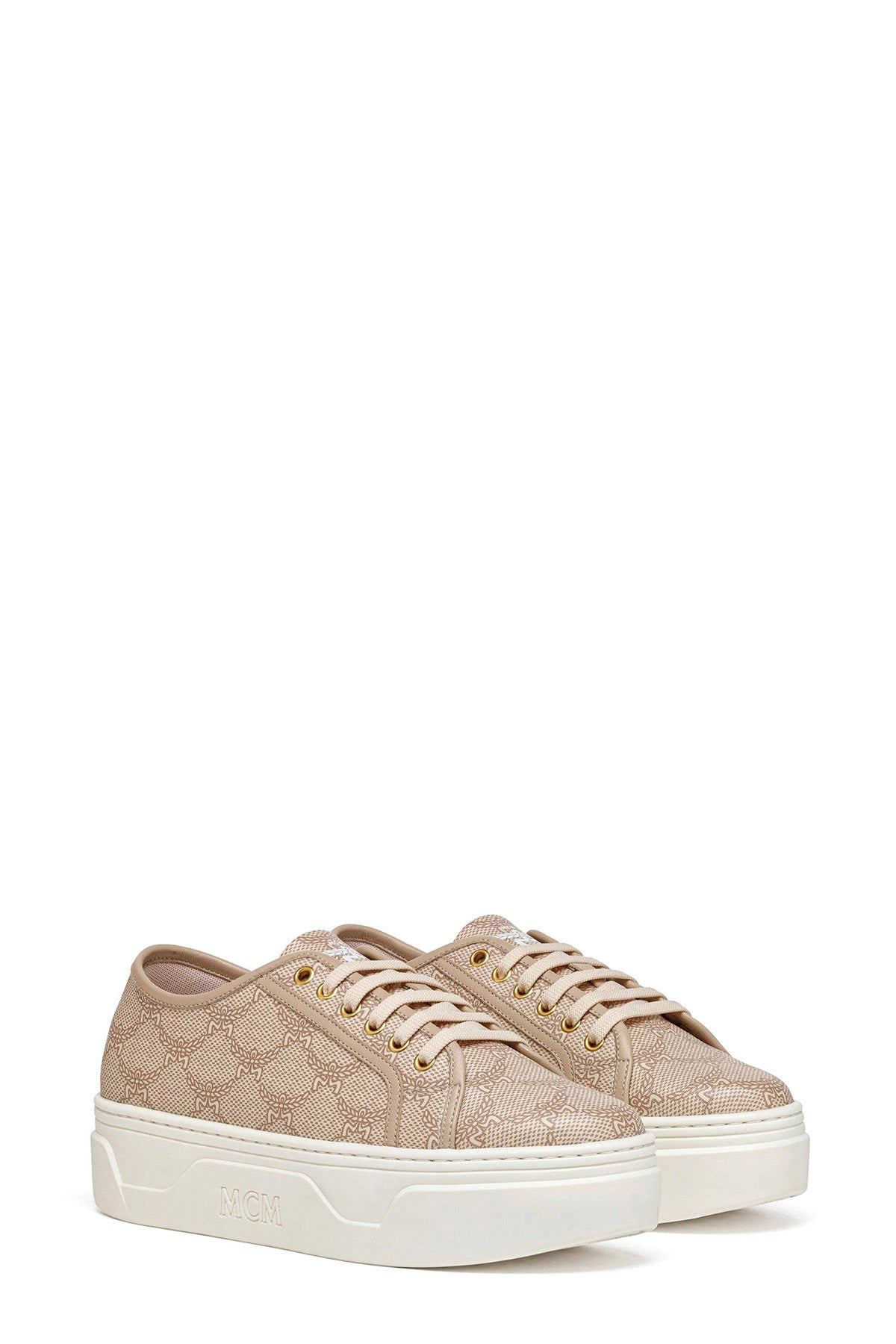 MCM Damen Plateau Sneaker Skyward in Lauretos Beige BEIGE Bild 1