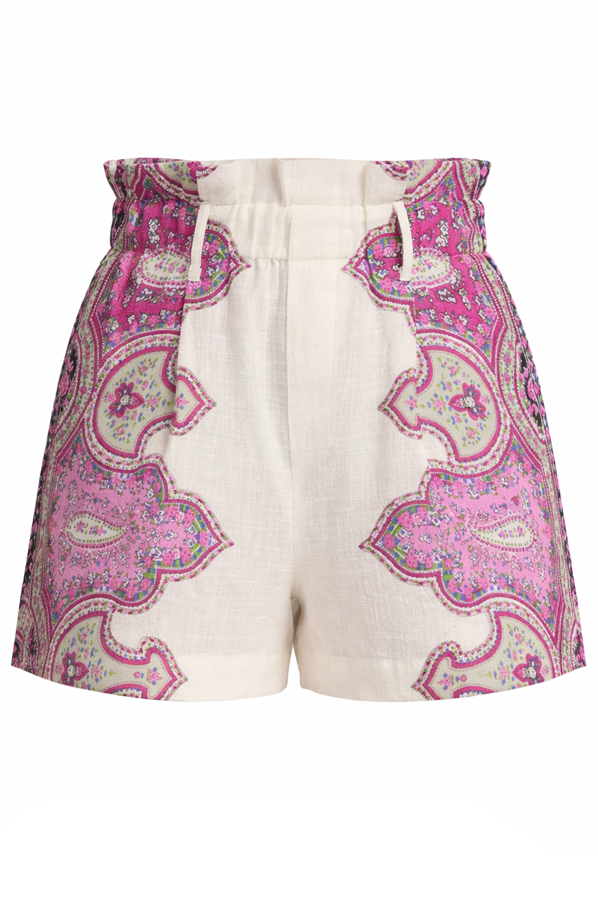 Miss June Damen High-Waist-Shorts Noema Weiss/Rosa PINK Bild 1