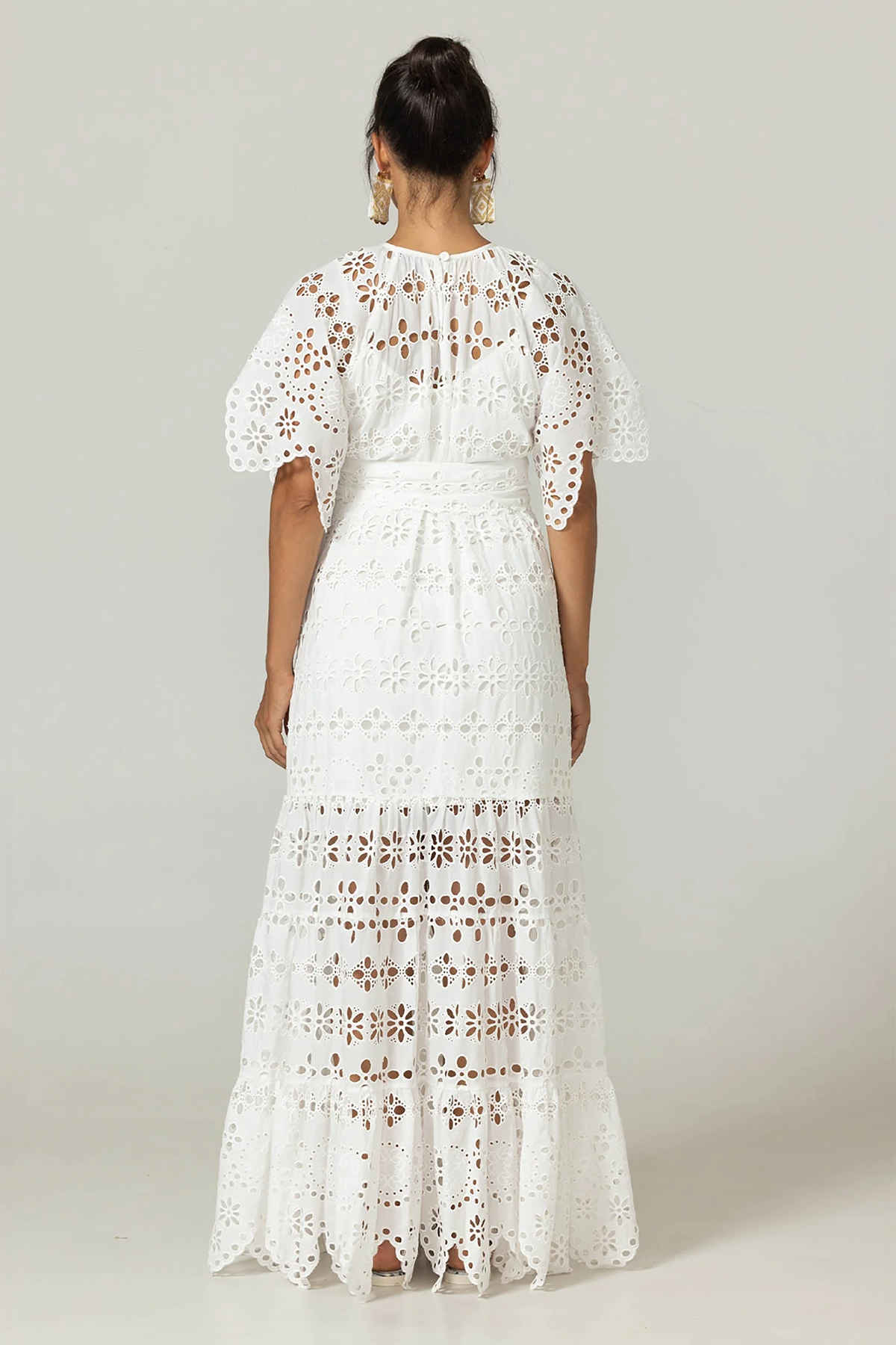 Miss June Damen Maxikleid Sable Weiss WEISS Bild 4
