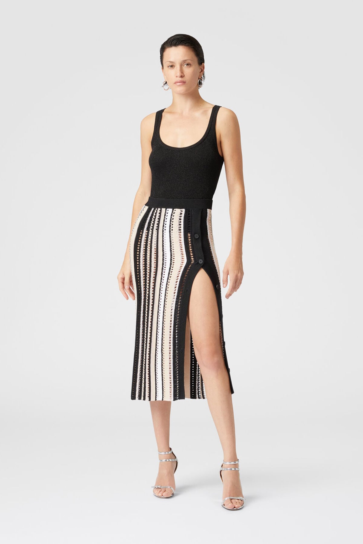 Missoni Damen Häkel-Midirock Schwarz/Beige SCHWARZ Bild 2