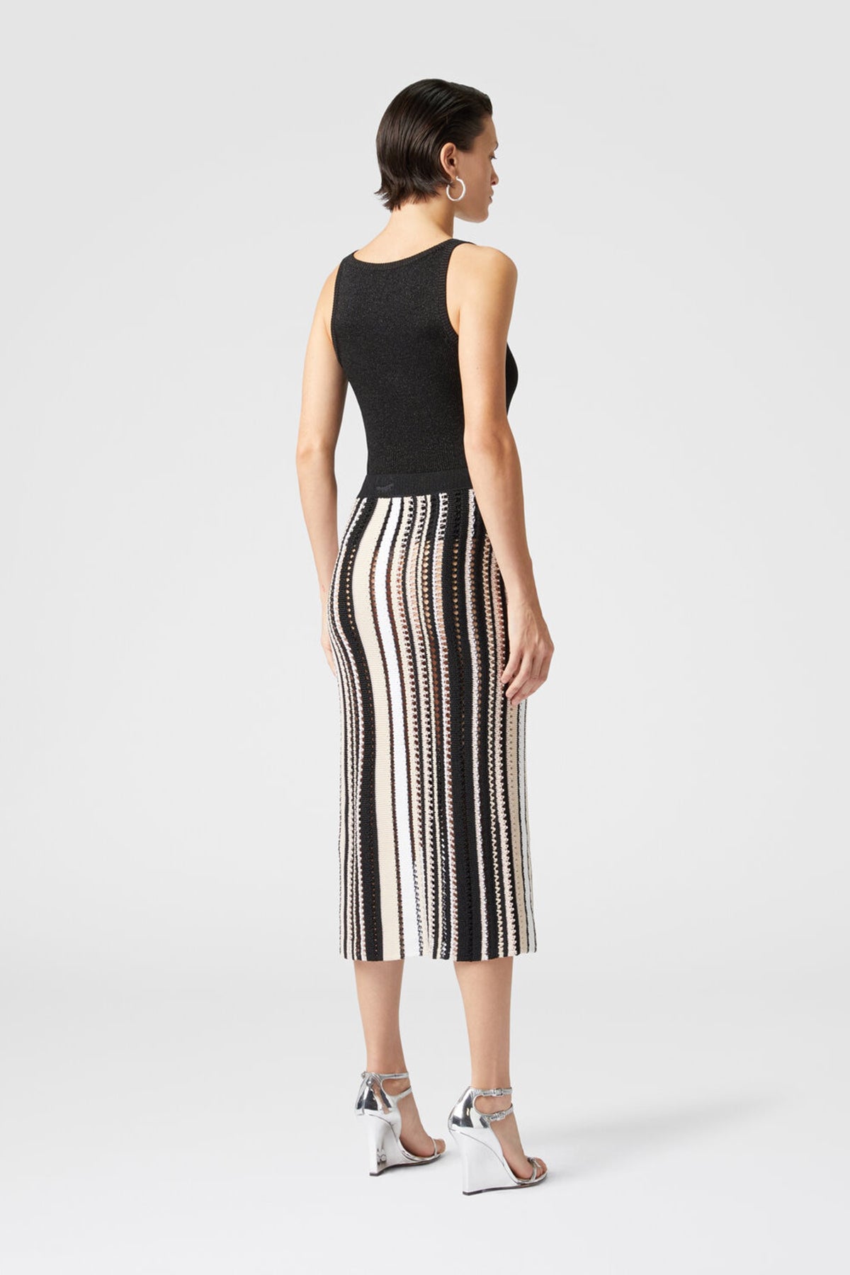 Missoni Damen Häkel-Midirock Schwarz/Beige SCHWARZ Bild 3