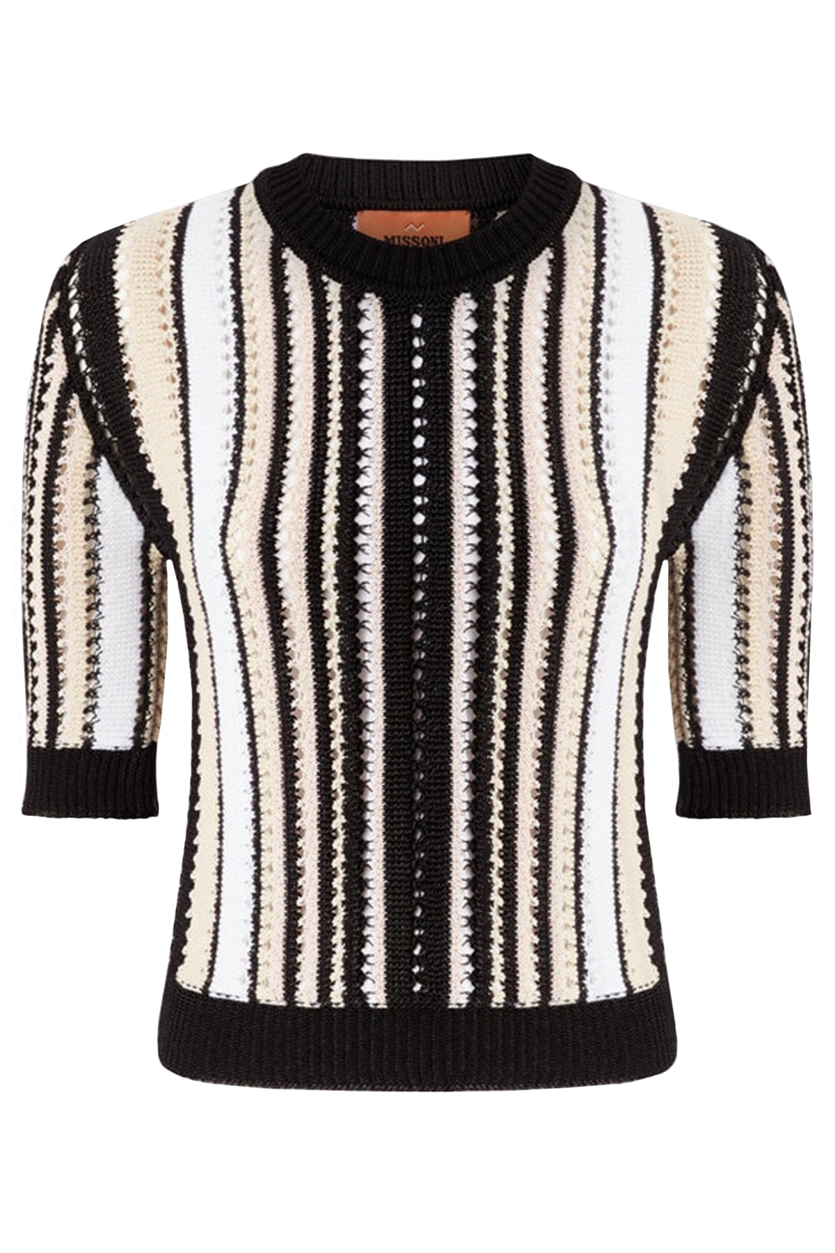 Missoni Damen Häkelpullover Schwarz/Beige SCHWARZ Bild 1