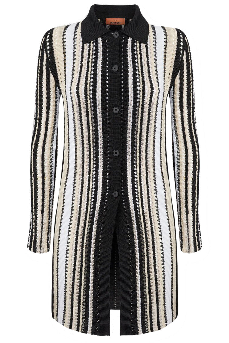 Missoni Damen Häkelstrickjacke Schwarz/Beige SCHWARZ Bild 1