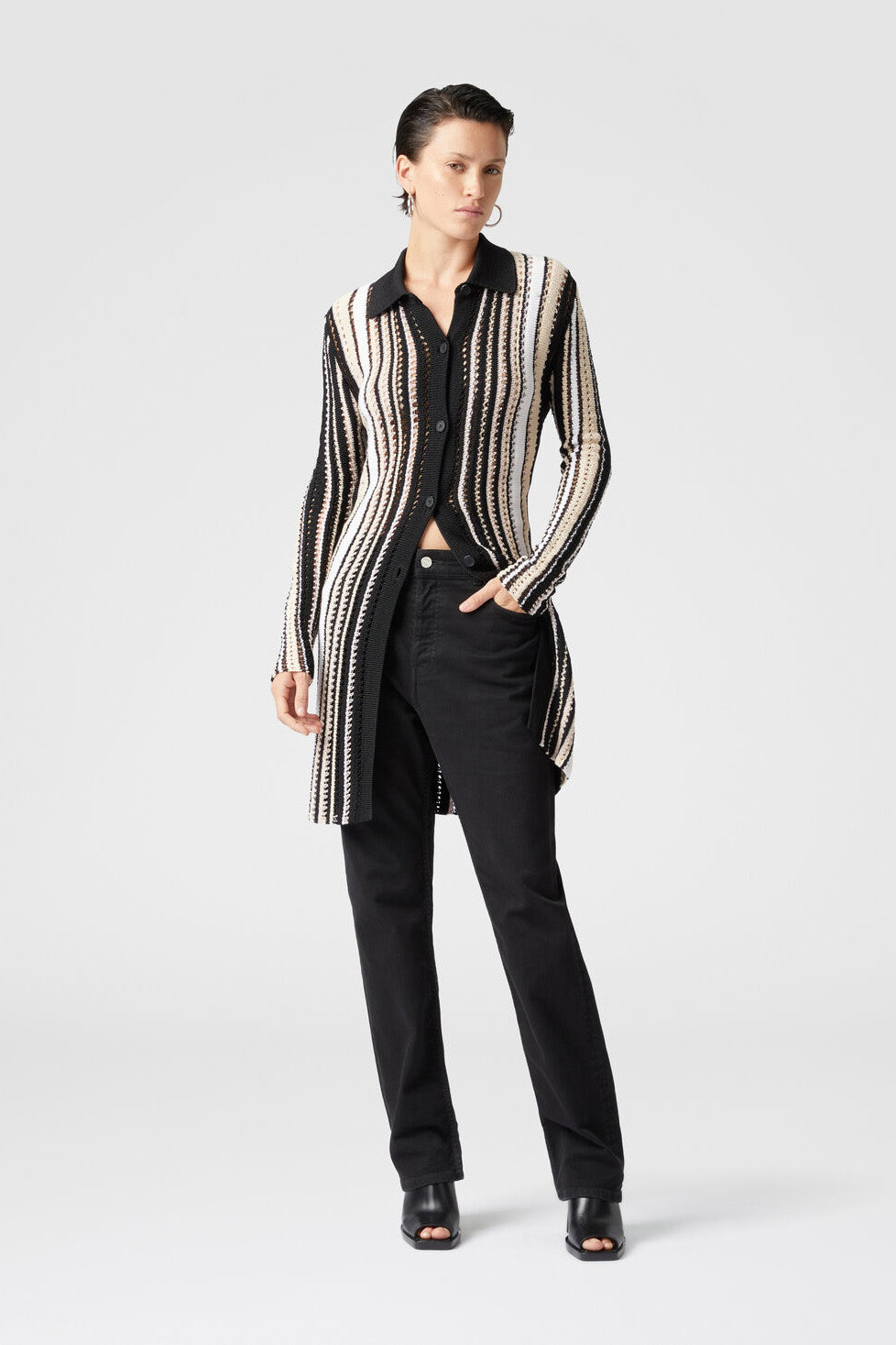 Missoni Damen Häkelstrickjacke Schwarz/Beige SCHWARZ Bild 2