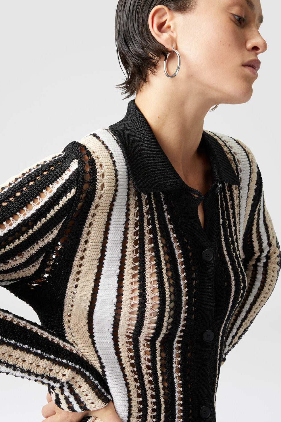 Missoni Damen Häkelstrickjacke Schwarz/Beige SCHWARZ Bild 5