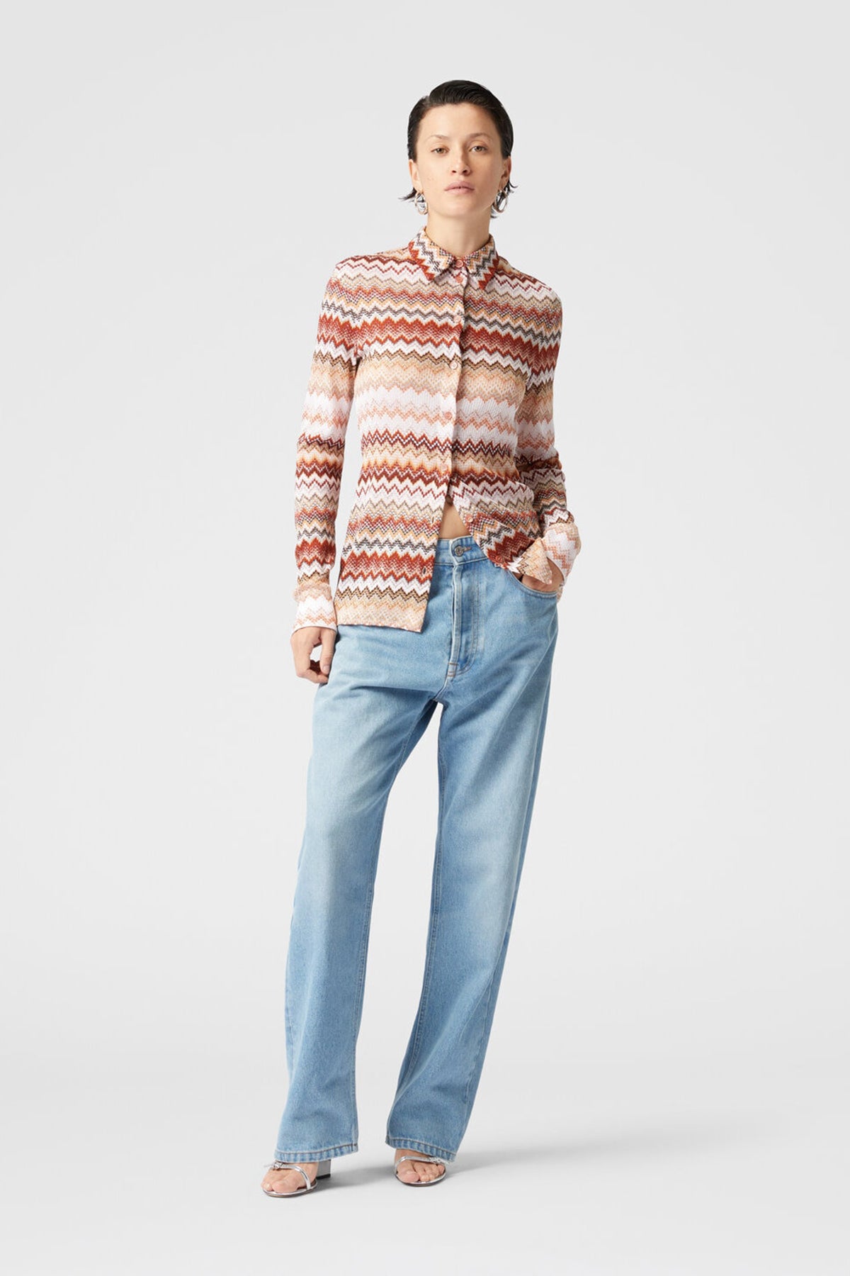 Missoni Damen Hemdbluse mit Zick-Zack-Muster Braun BRAUN Bild 2
