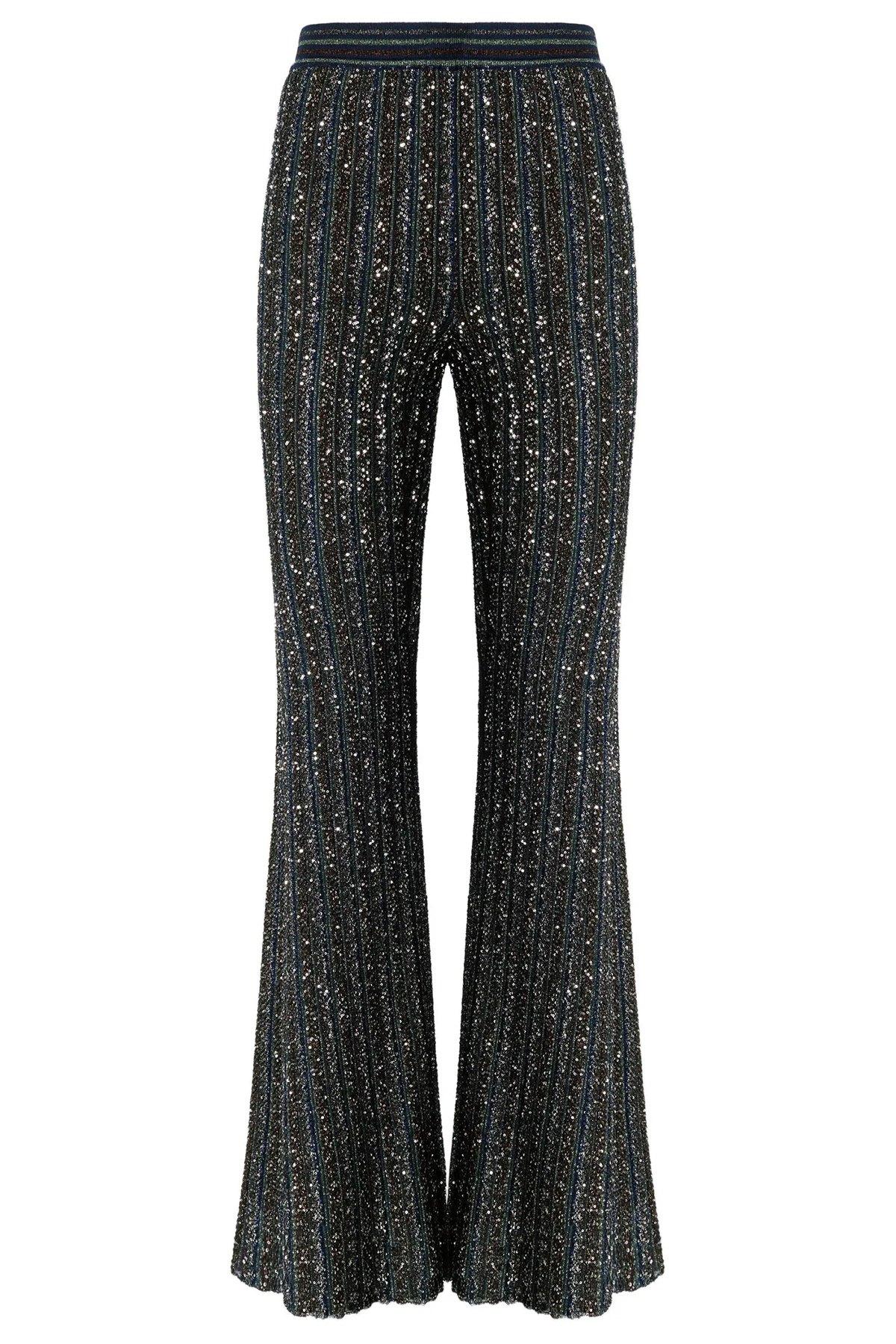 Missoni Damen Hose aus gestreiftem Lamé-Strick Mehrfarbig SMSPD Bild 1