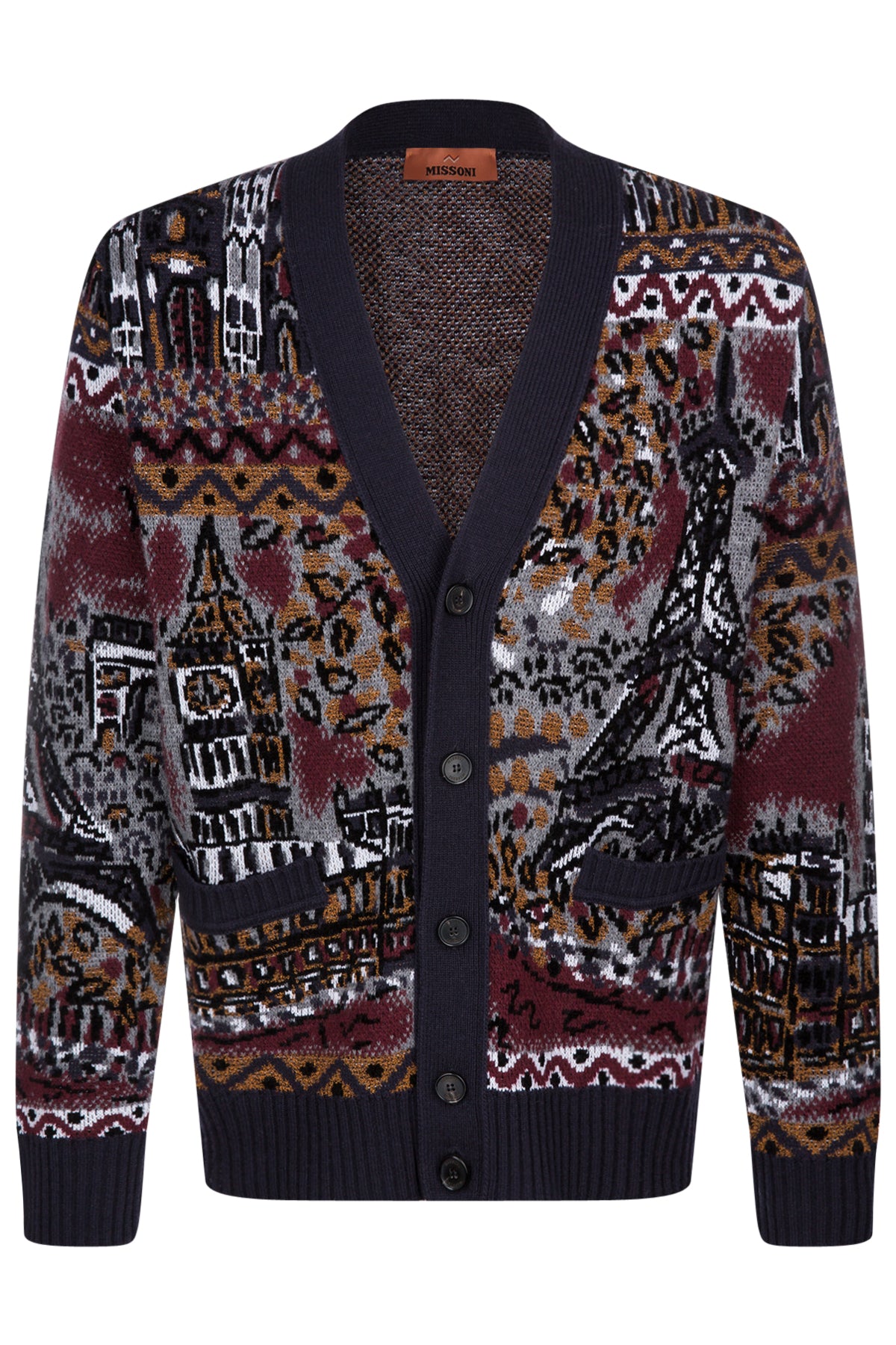 Missoni Herren Jacquard Cardigan Mehrfarbig SCHWARZ Bild 1