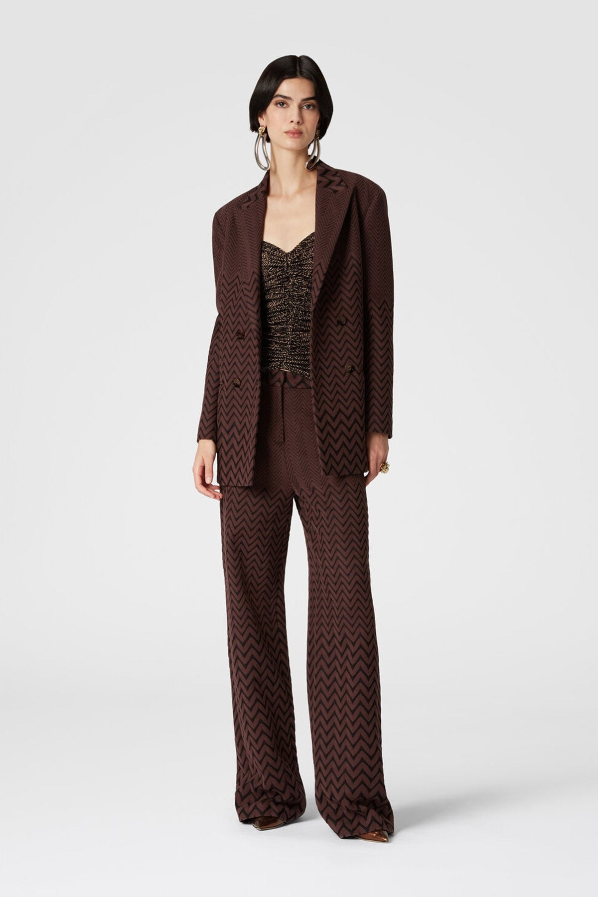 Missoni zweireihiger Damen Blazer Braun BRAUN Bild 2