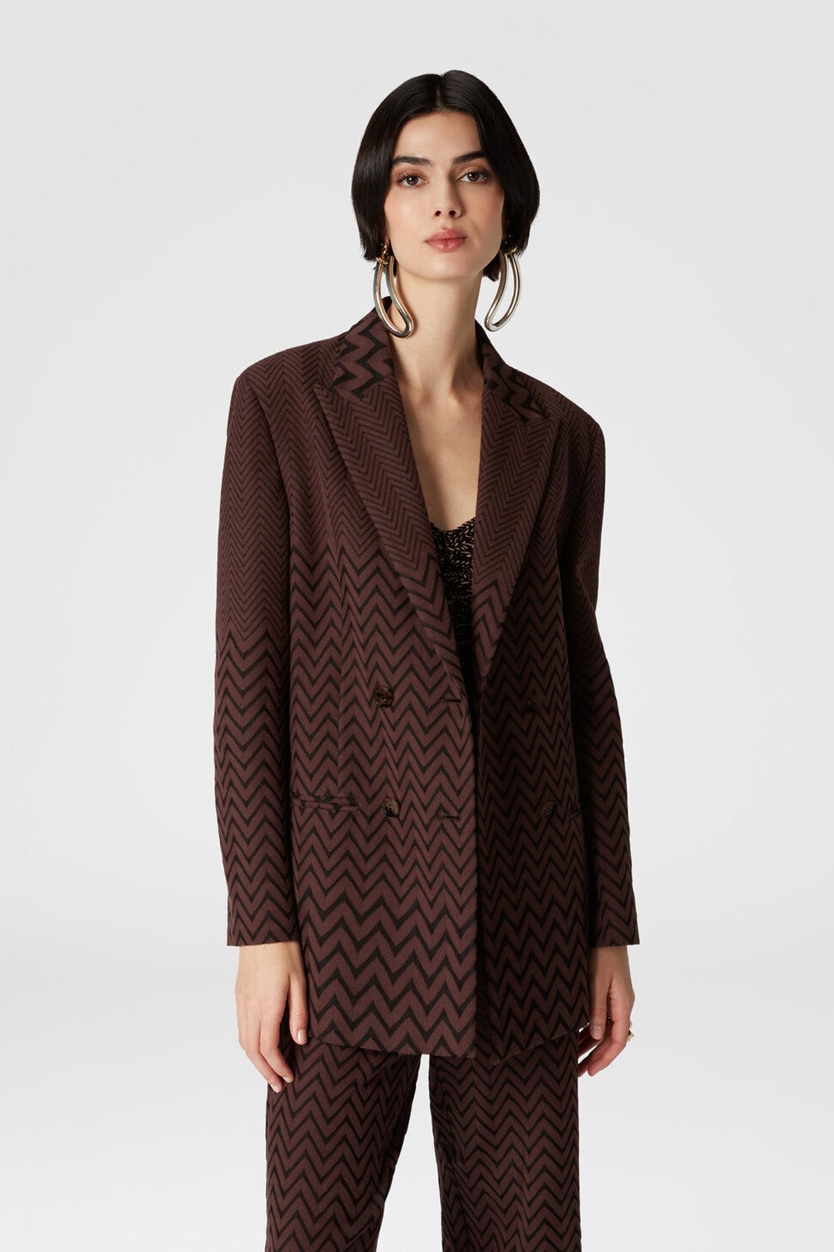 Missoni zweireihiger Damen Blazer Braun BRAUN Bild 3