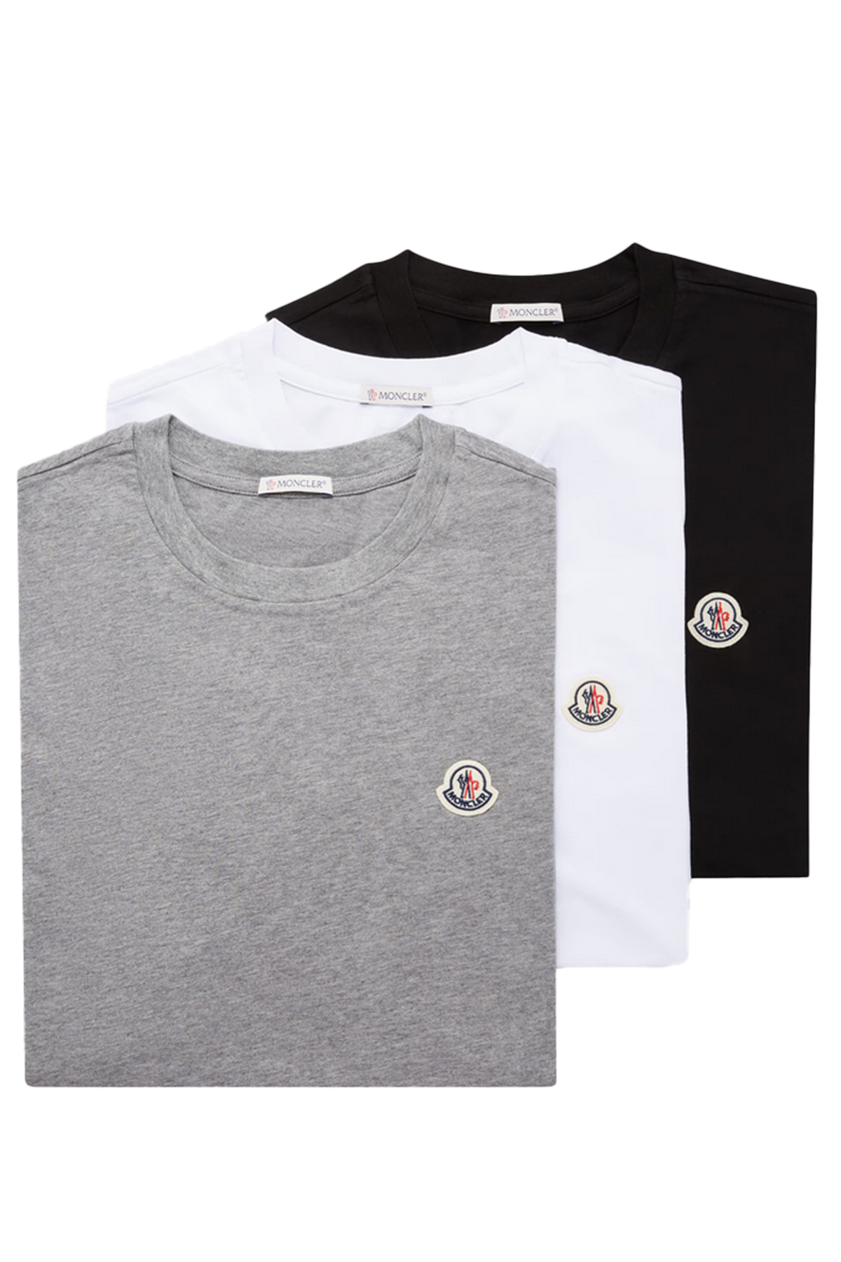 Moncler 3er-Pack Herren T-Shirts Grau/Weiss/Schwarz SCHWARZ Bild 1