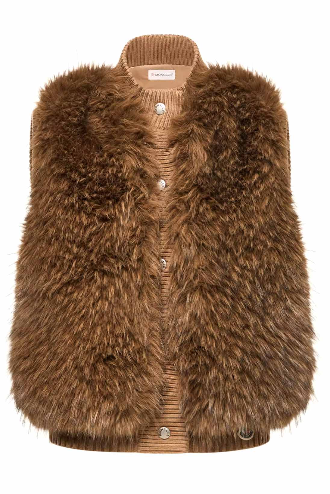 Moncler Damen Daunenweste aus Wolle Camel-Beige 236 Bild 1