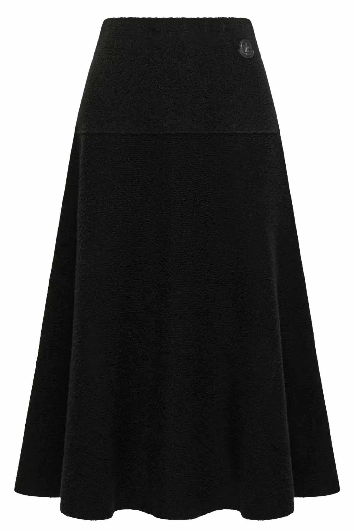 Moncler Damen Midi-Rock aus Bouclé-Wollmischung Schwarz SCHWARZ Bild 1
