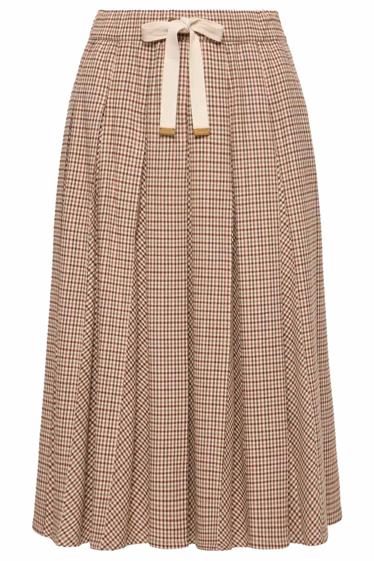 Moncler Damen Midirock mit Karomuster Beige BEIGE Bild 1