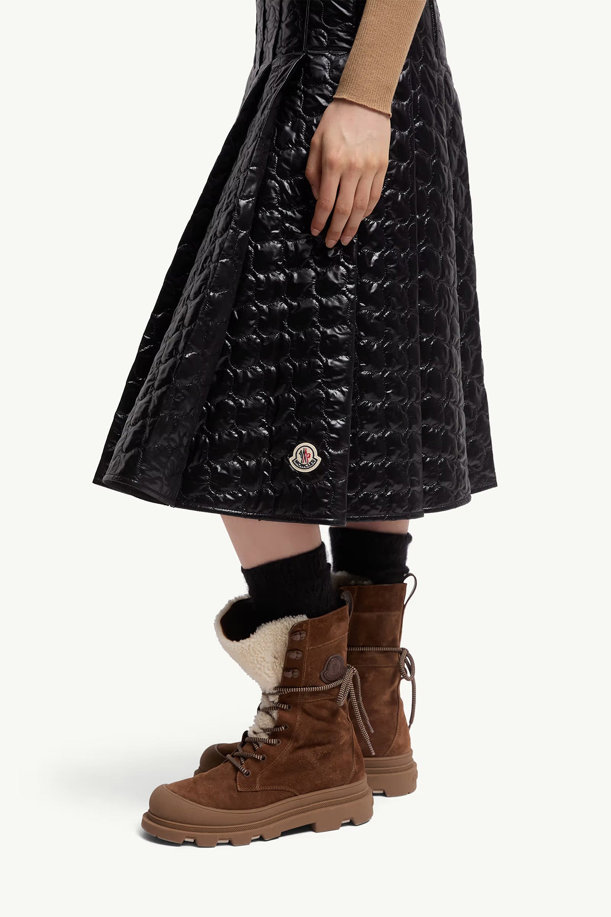 Moncler Damen Midirock mit Steppung Schwarz 999 Bild 5