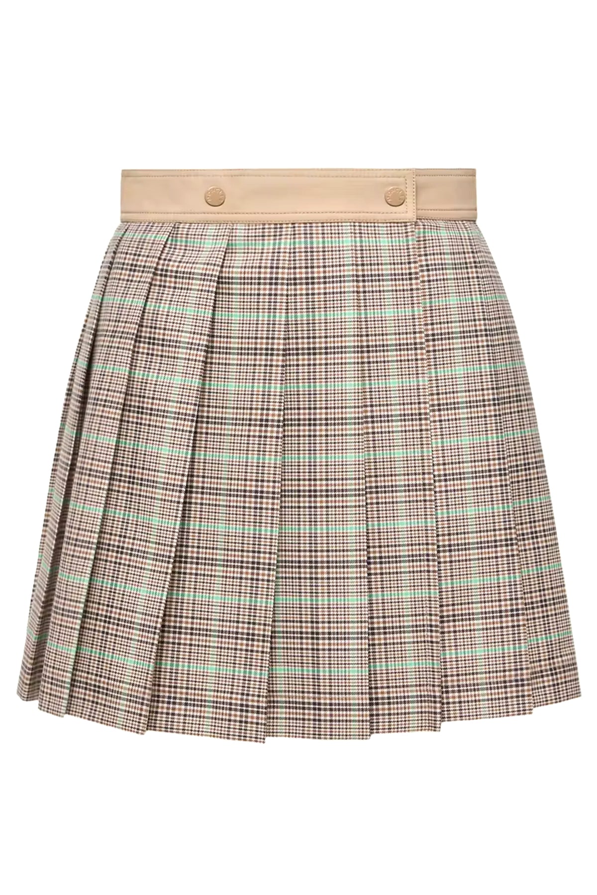 Moncler Damen Minirock mit Karomuster Beige 24K Bild 1