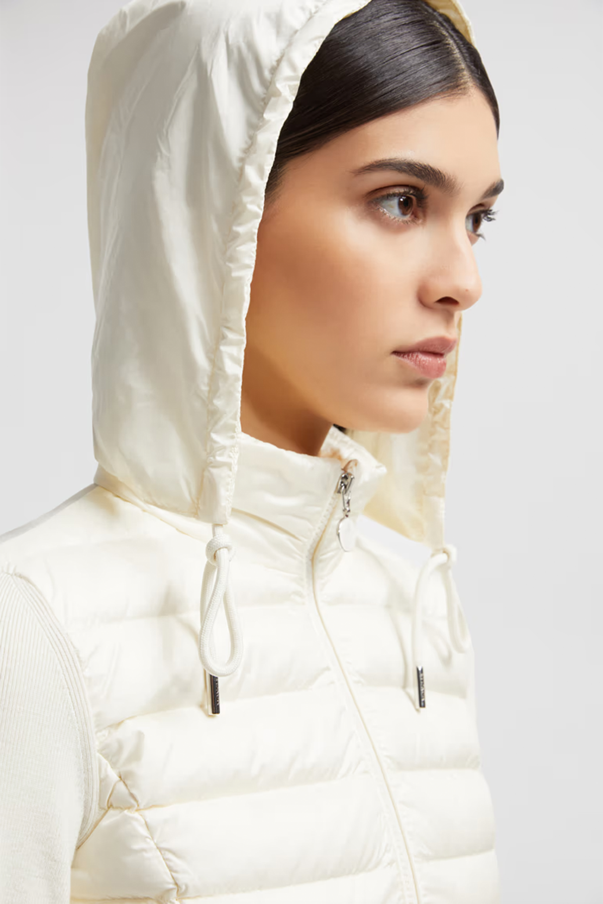 Moncler Damen Strickjacke mit Daunenfront Weiss NATUR-WEISS Bild 6