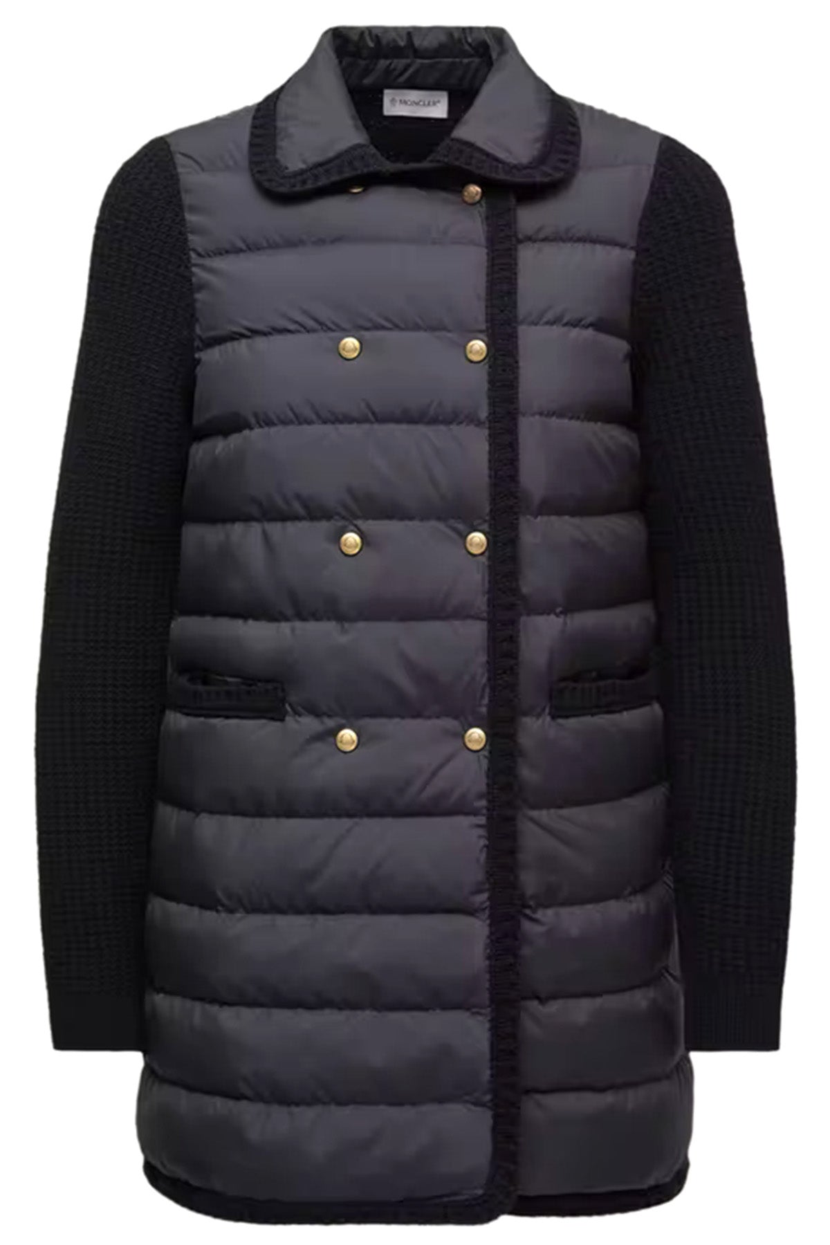 Moncler Damen Strickjacke mit Daunenfront Schwarz 999 Bild 1