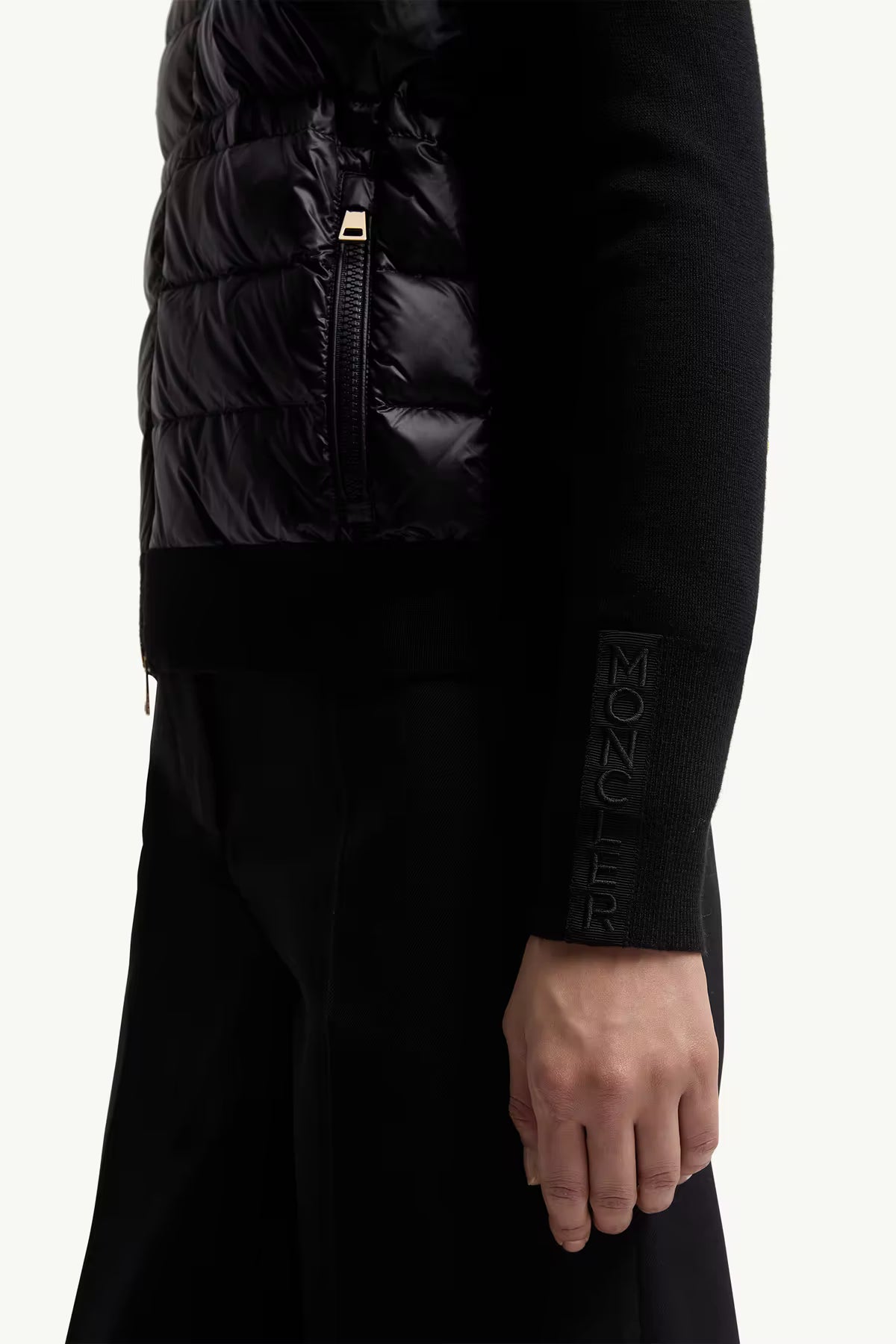 Moncler Damen Strickjacke mit Daunenfront Schwarz 999 Bild 5