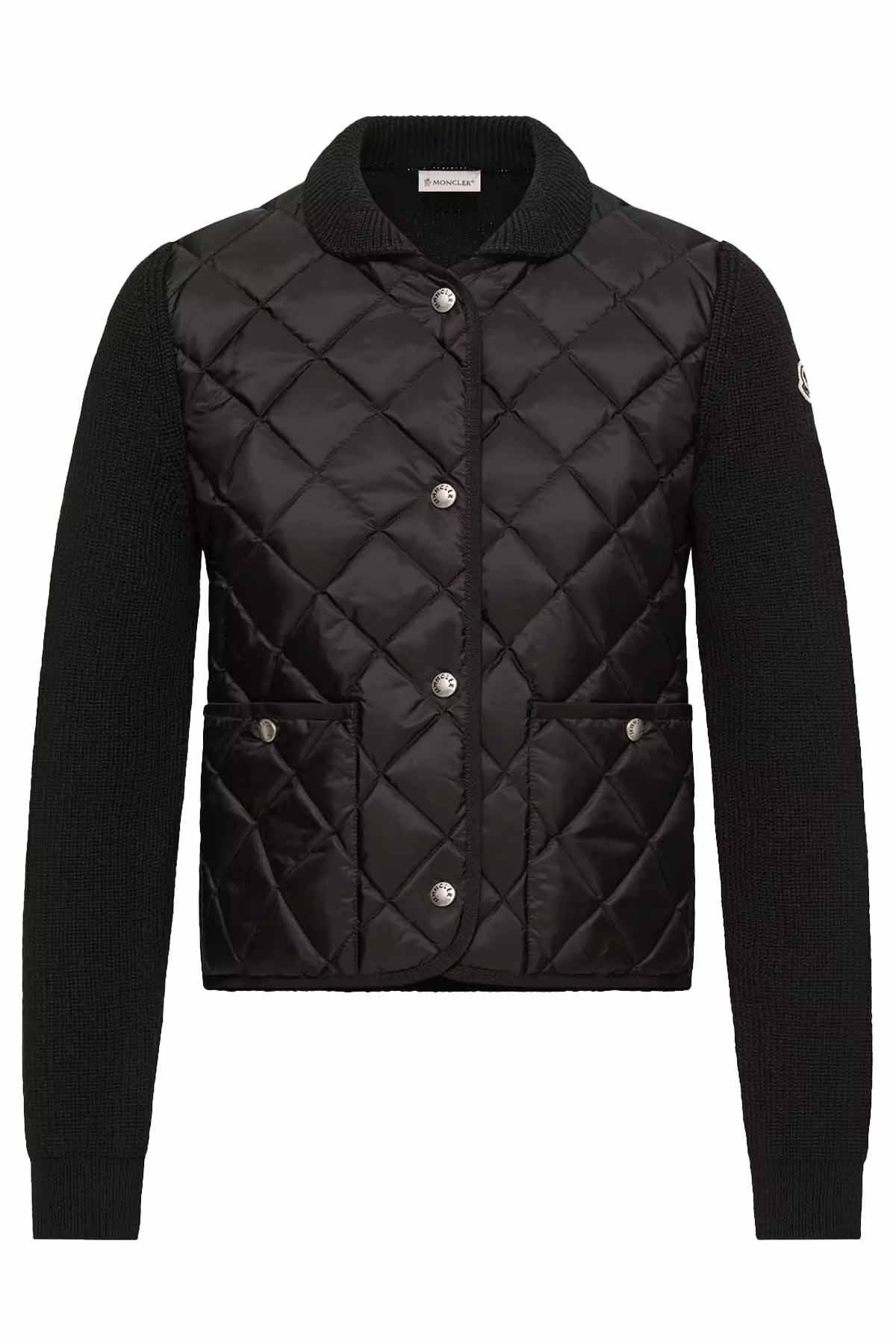 Moncler Damen Strickjacke mit Daunenfront Schwarz SCHWARZ Bild 1