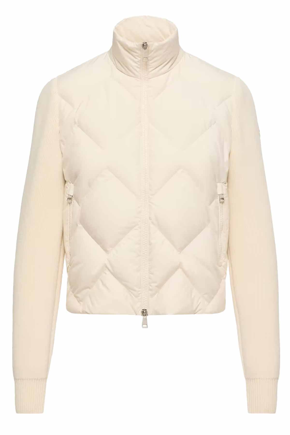 Moncler Damen Strickjacke mit Daunenfront Weiss WEISS Bild 1