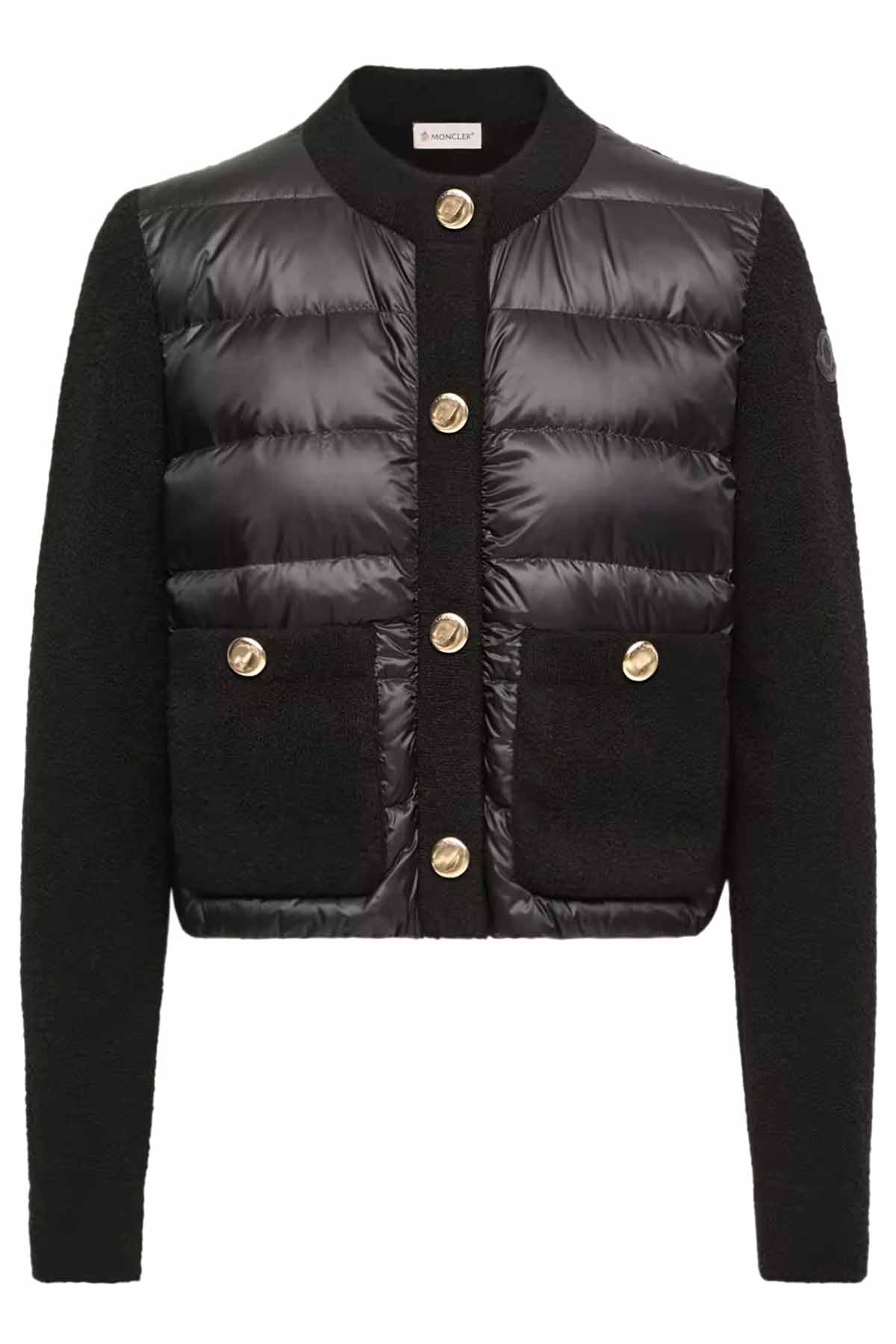 Moncler Damen Strickjacke mit Daunenfront Schwarz SCHWARZ Bild 1