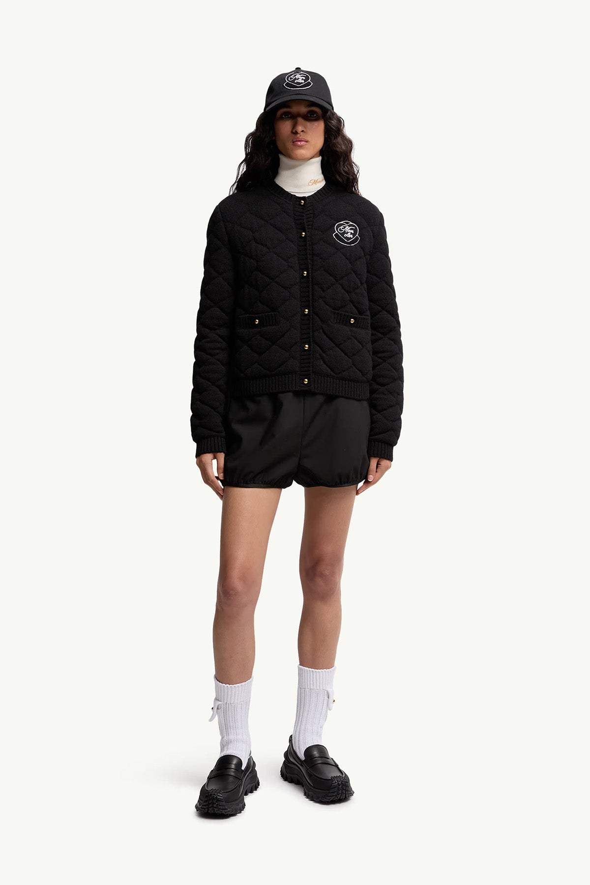 Moncler Damen Strickjacke mit Steppung Schwarz 999 Bild 2