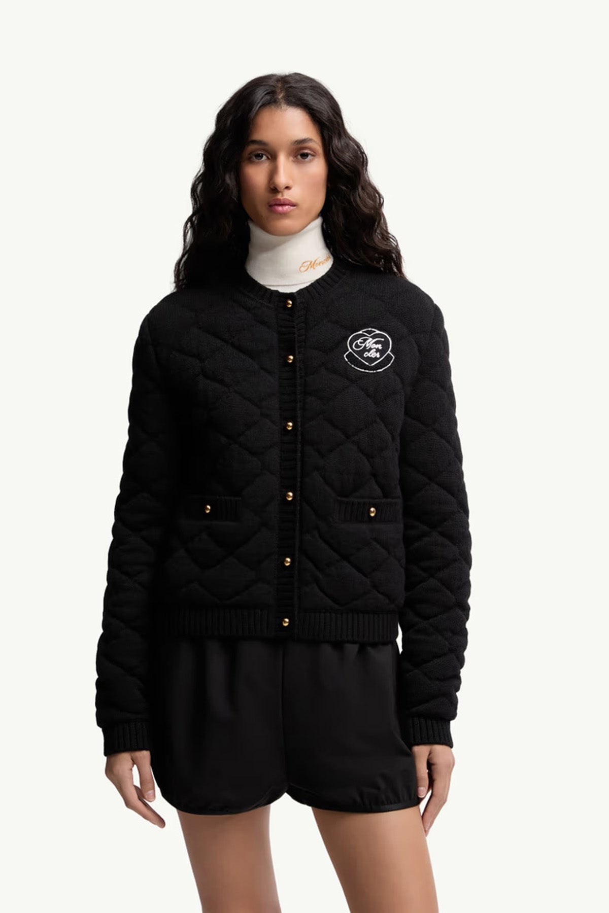 Moncler Damen Strickjacke mit Steppung Schwarz 999 Bild 3