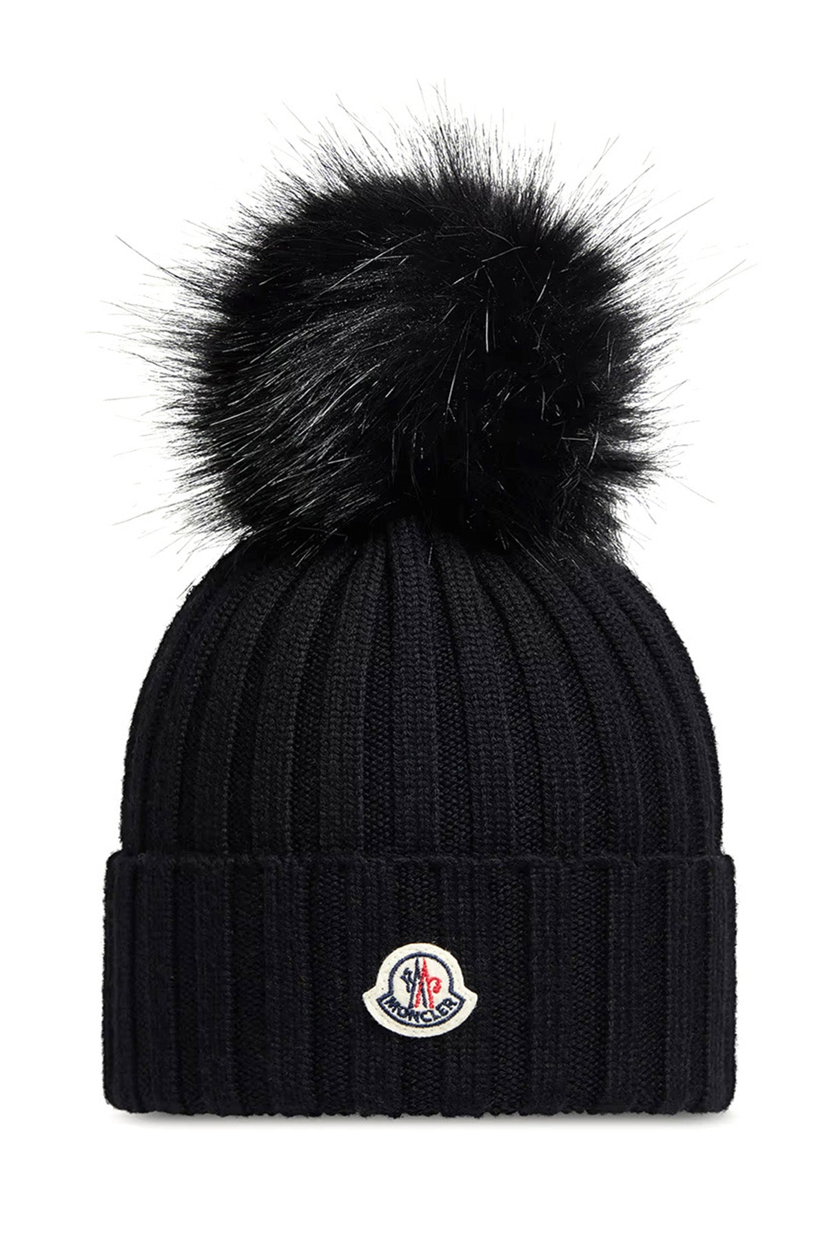 Moncler Damen Strickmütze mit Bommel Schwarz 999 Bild 1